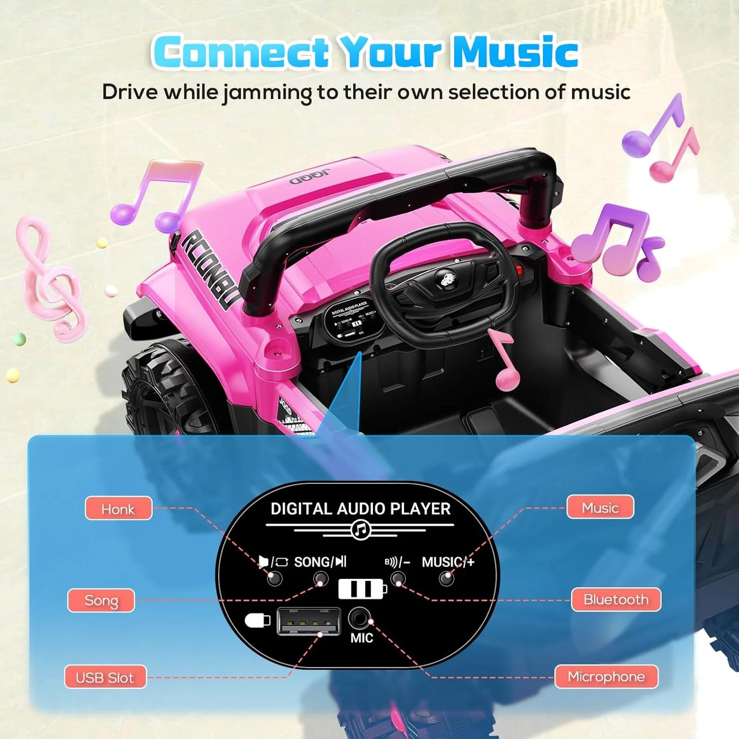 SEALIGHT 12V Children's Driving Truck Model 380 Watt Motor Emergency Braking Function