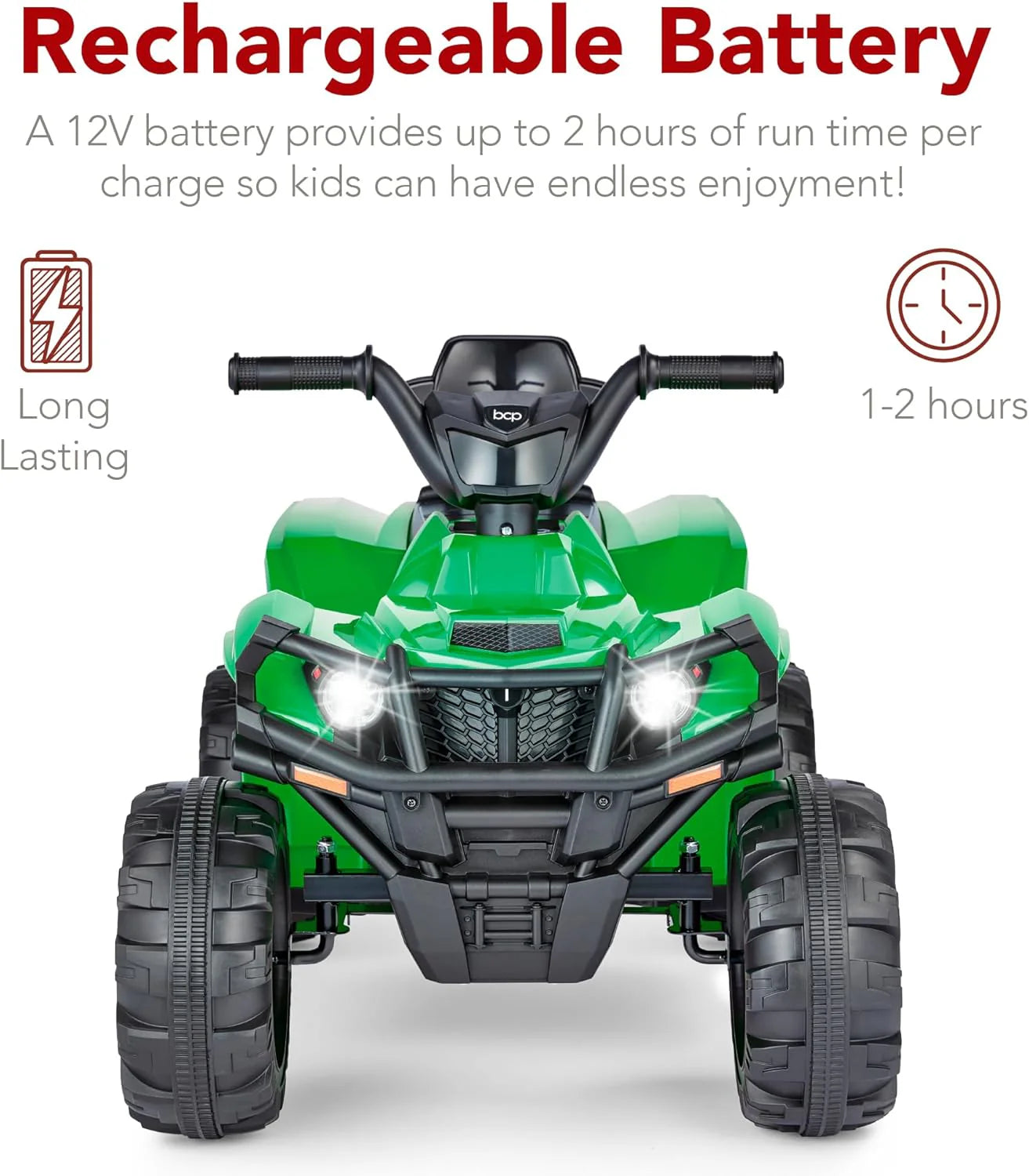 Best Choice Products 12V Kids Ride-On Electric ATV, 4-Wheeler Quad Car Toy w/Bluetooth Audio, 2.4mph Max Speed, Treaded Tires, LED Headlights, Radio