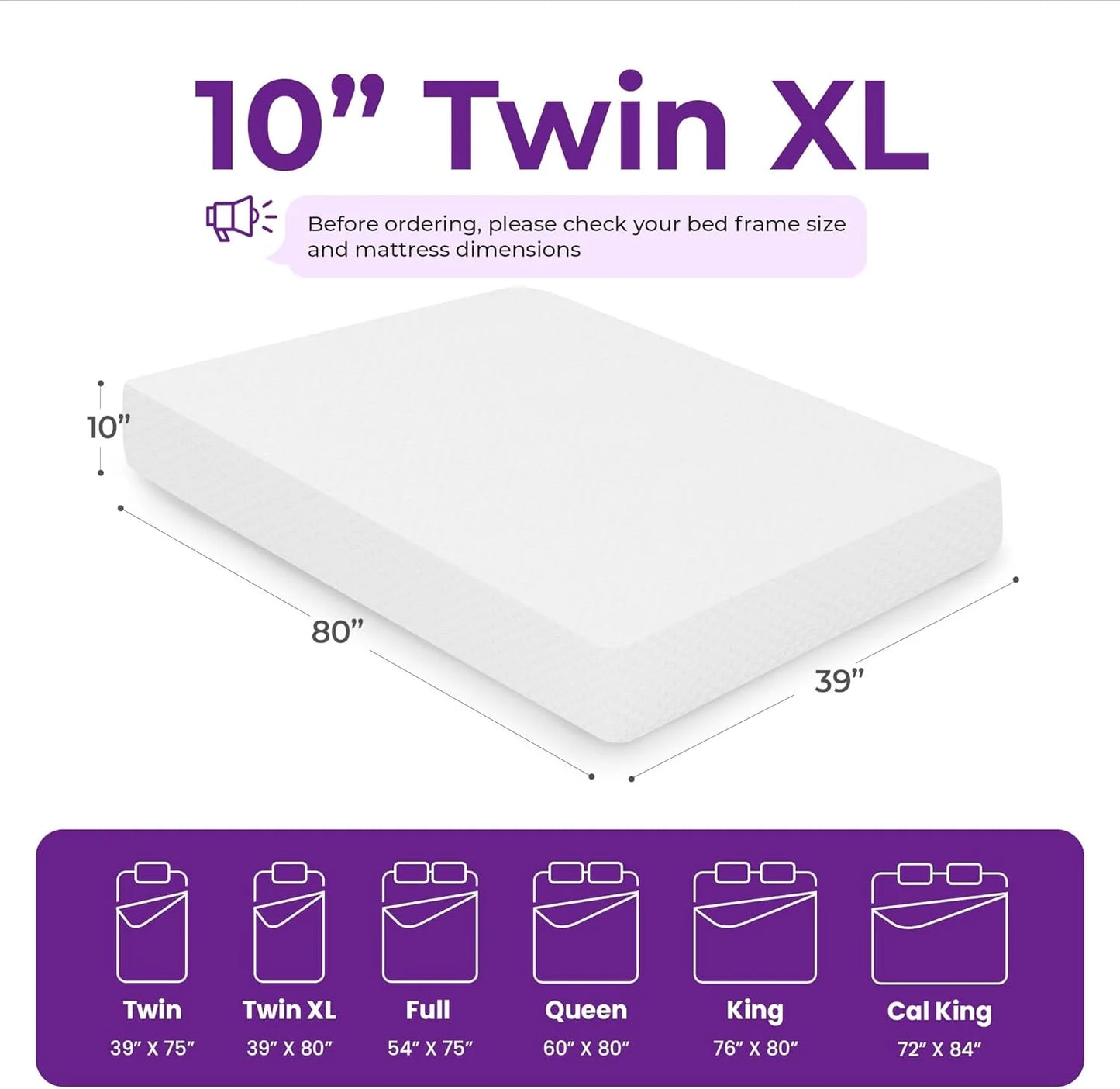 GAESTE 8-inch Fully Cooling Gel Memory Foam Mattress Mattress-in-a-Box