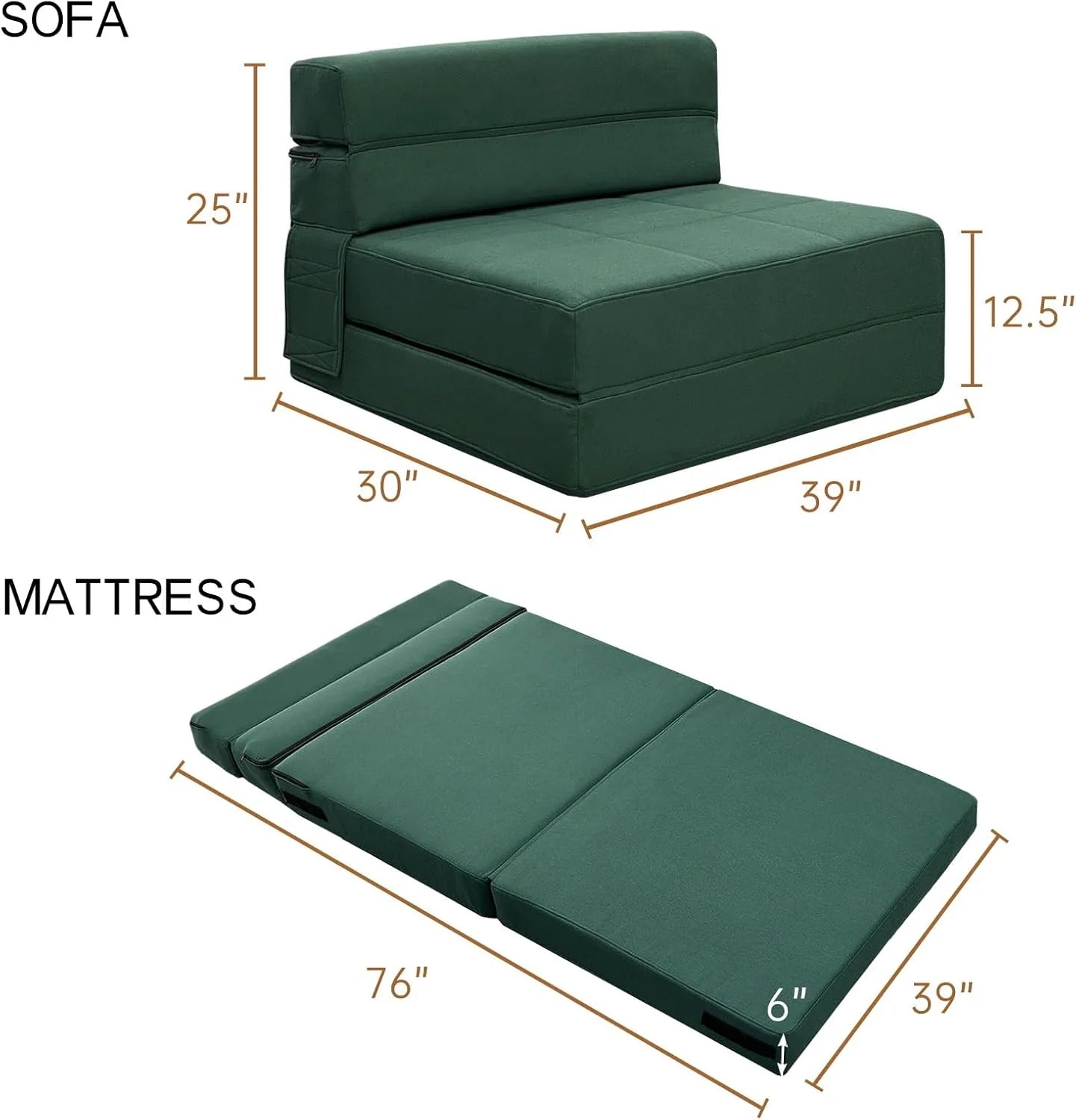 60 inch pull out sofa bed, memory foam sofa with 2 pillows, futon bed, guest bed and pull out sofa,