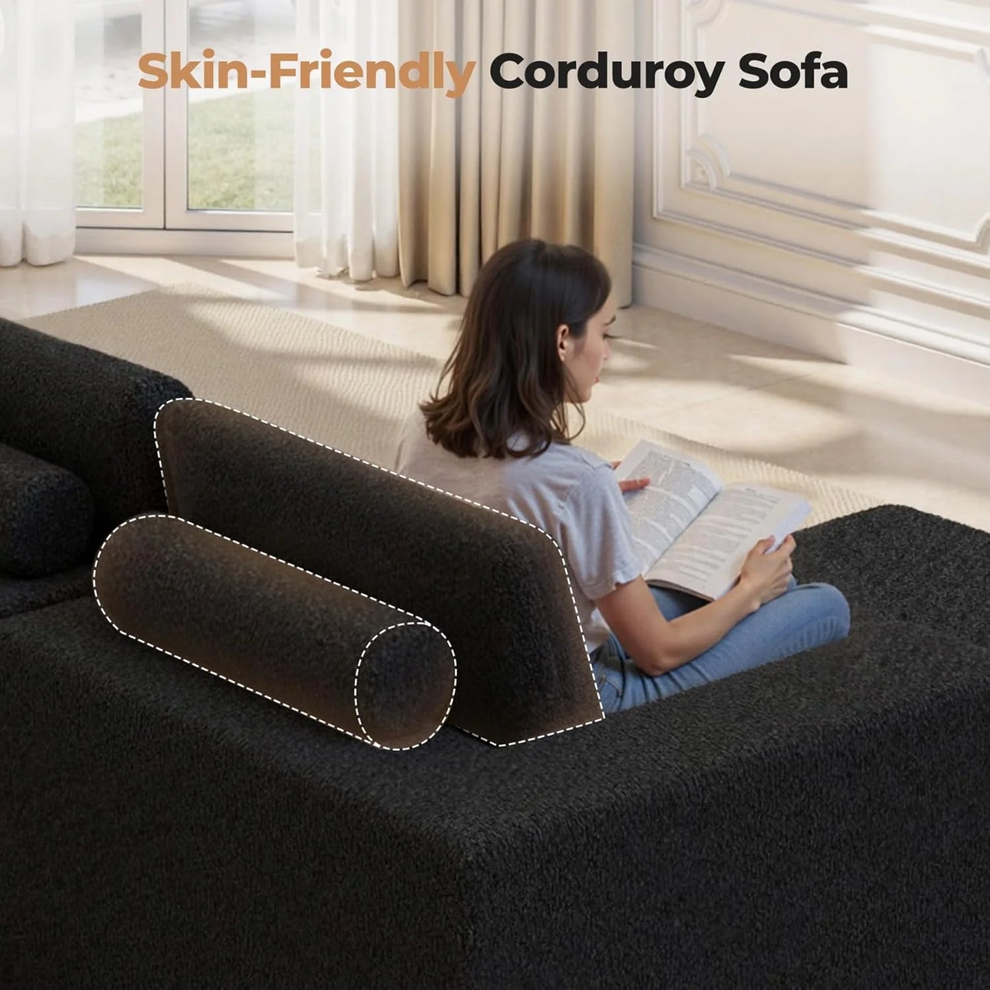 111‘’ Modular Sectional Cloud Couches with L Shaped Chaise