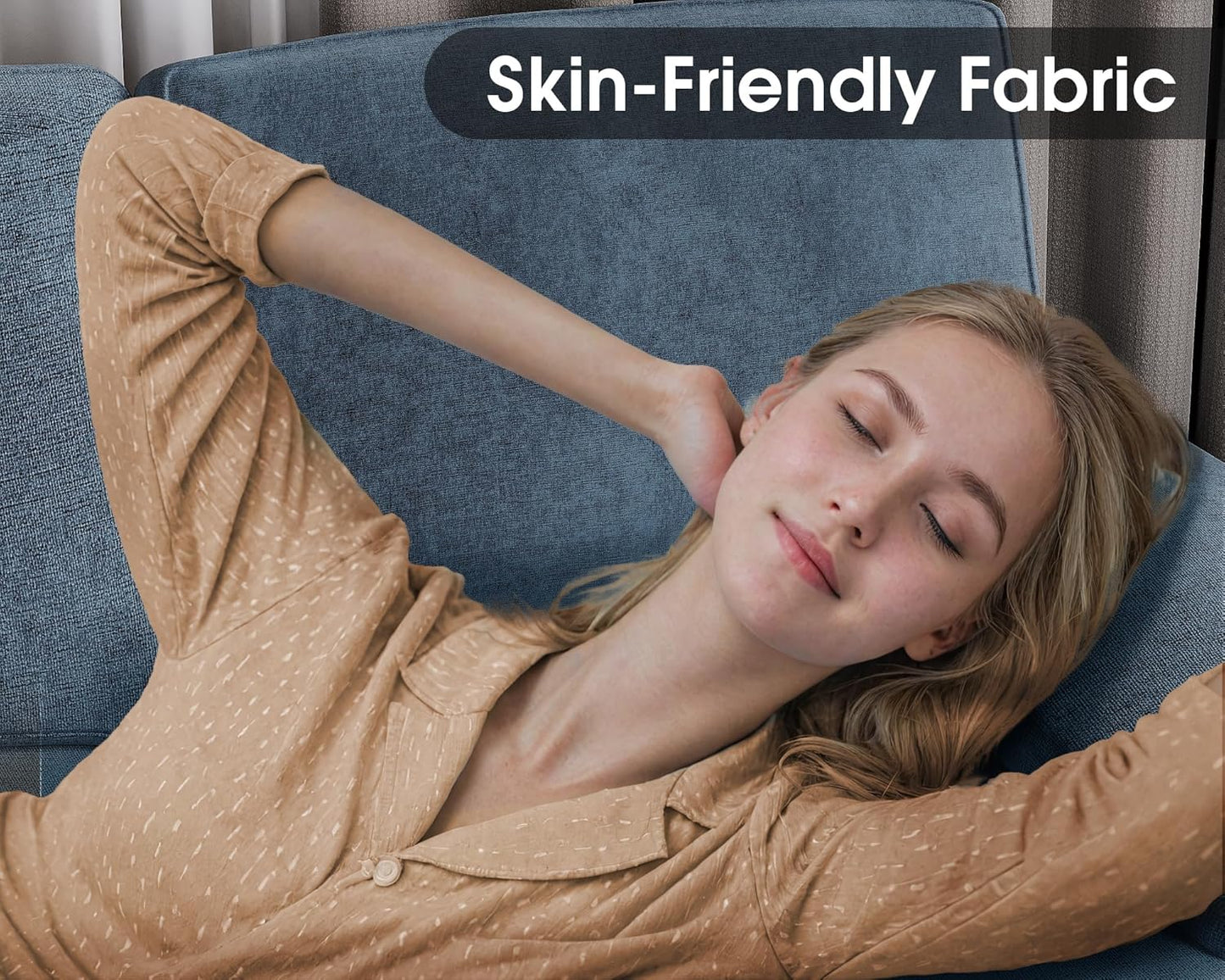 Furmax Sectional Couches for Living Room, U-Shaped Sofa Couch with Linen Fabric, 4 Seat Sofa Set with Double Chaise for Apartment (Fabric, Grey)