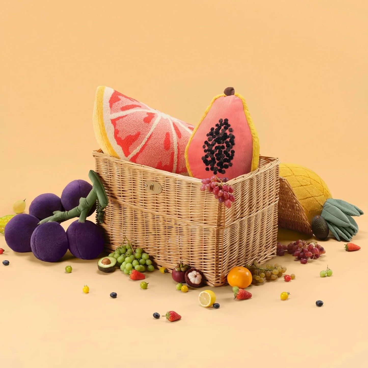 Fruit Shaped Pillows Series Grapefruit Shaped Throw Pillow