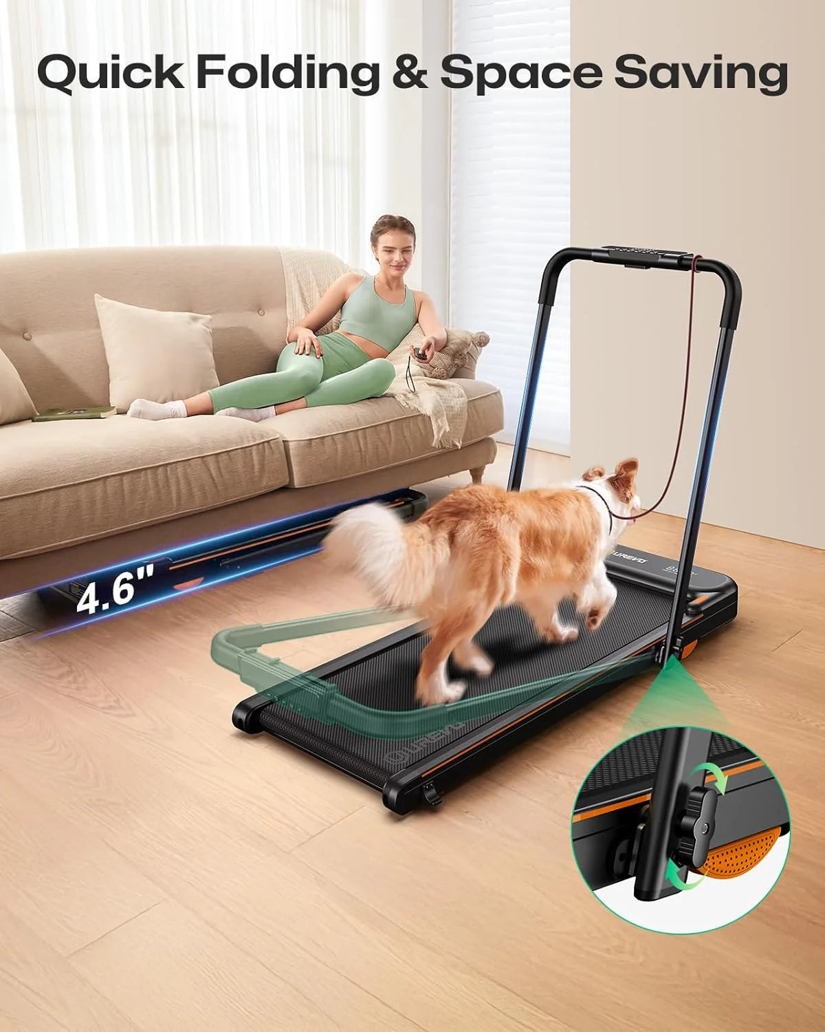 Urevo Strol 2E Smart 2-in-2 Folding Treadmill Dual LED Display