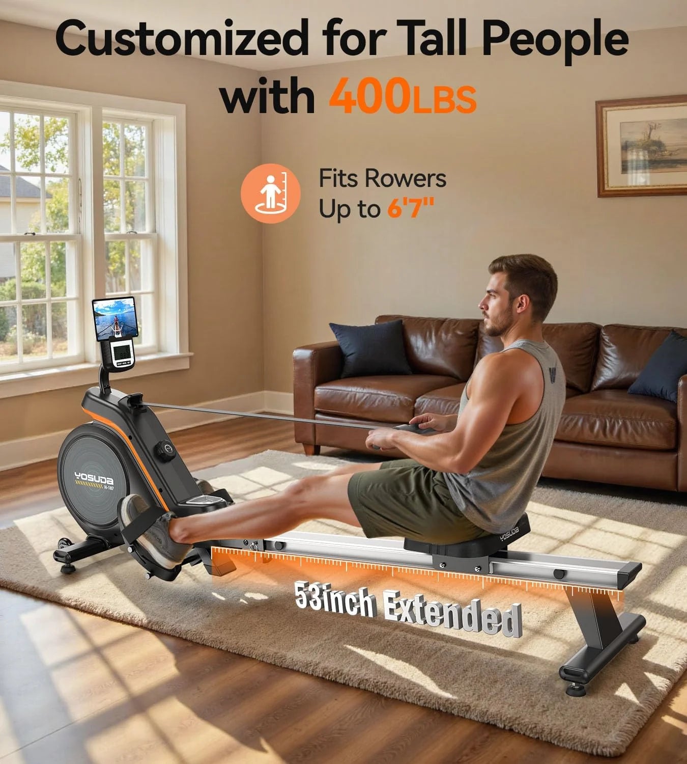 YOSUDA Home Magnet/Water Resistance Rowing Machine Support Bluetooth and Applications