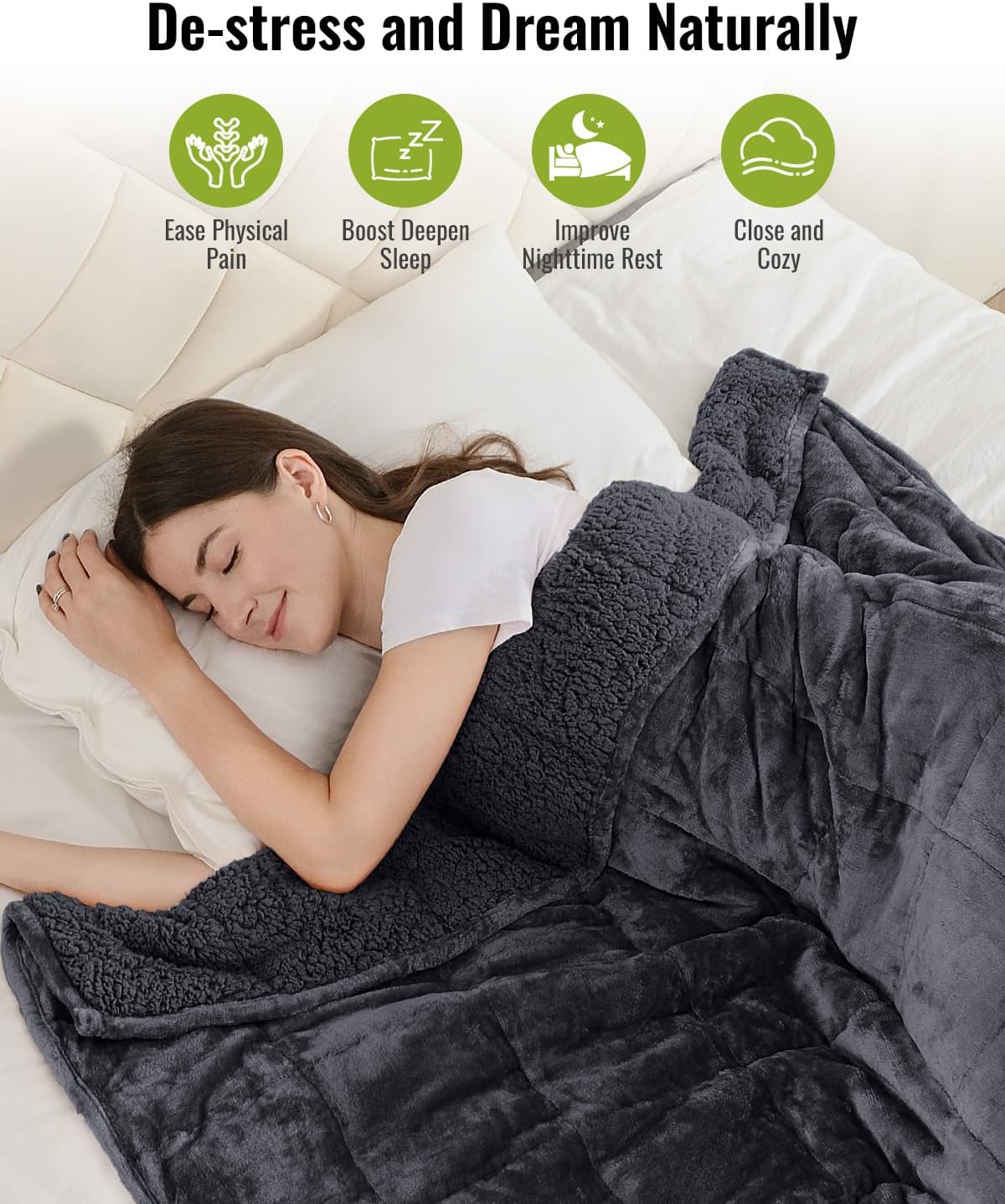 Weighted Blanket Queen Size 15lbs 60x80 inches with Soft Plush Fleece