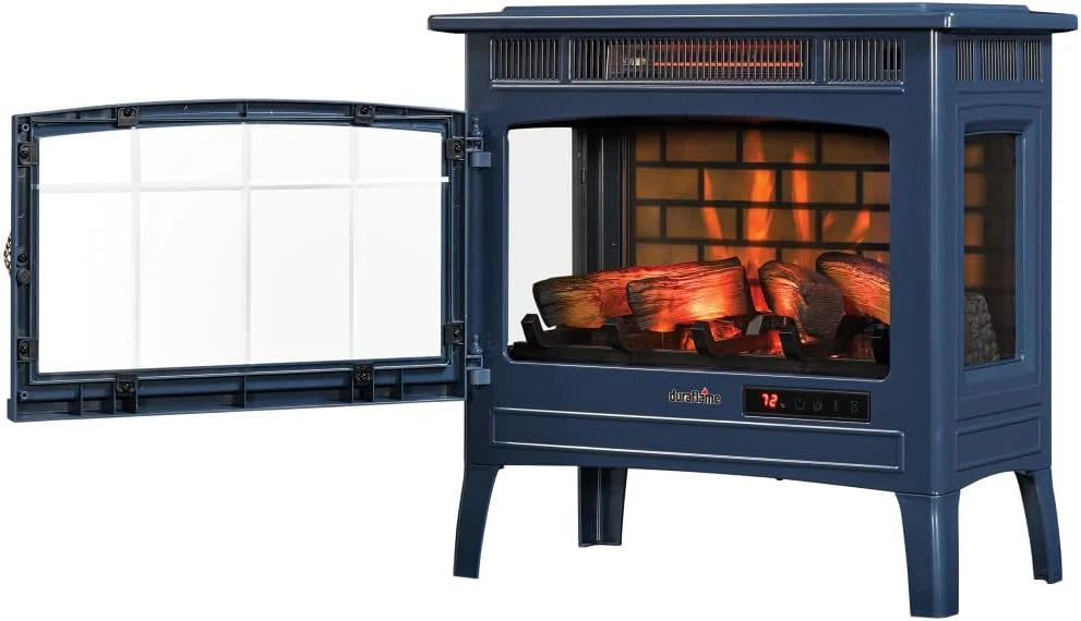 Freestanding Electric Fireplace Stove Heater with 3D Flame Effect for 1,000 Sq. Ft
