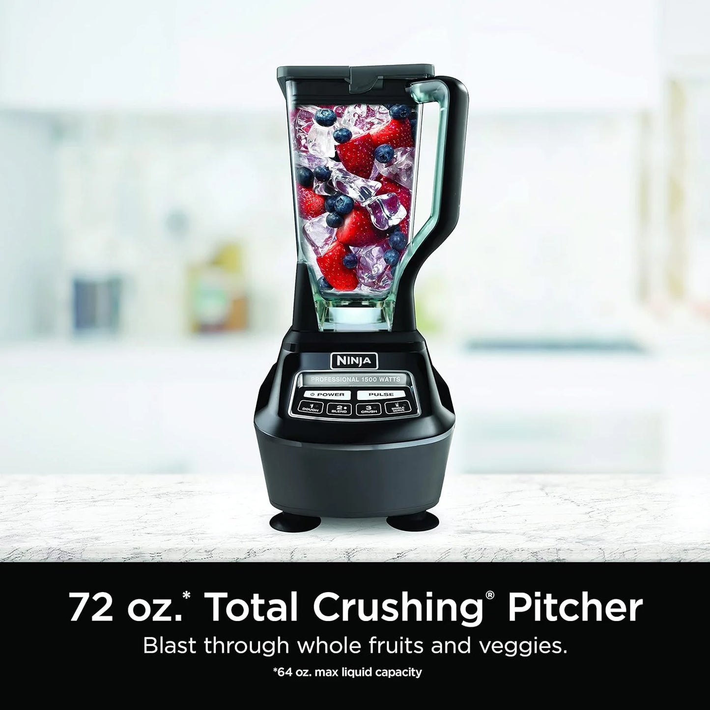 Ninja Mega Kitchen System, 1500-Watt, 72-Ounce Full-Size Blender and 8-Cup Food Processor with (2) 16-Ounce To-Go Cups