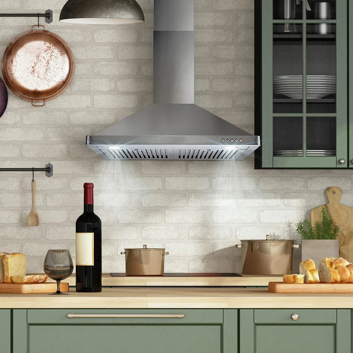 COSMO 30" Vista Series 380 CFM Ducted Wall-Mount Range Hood