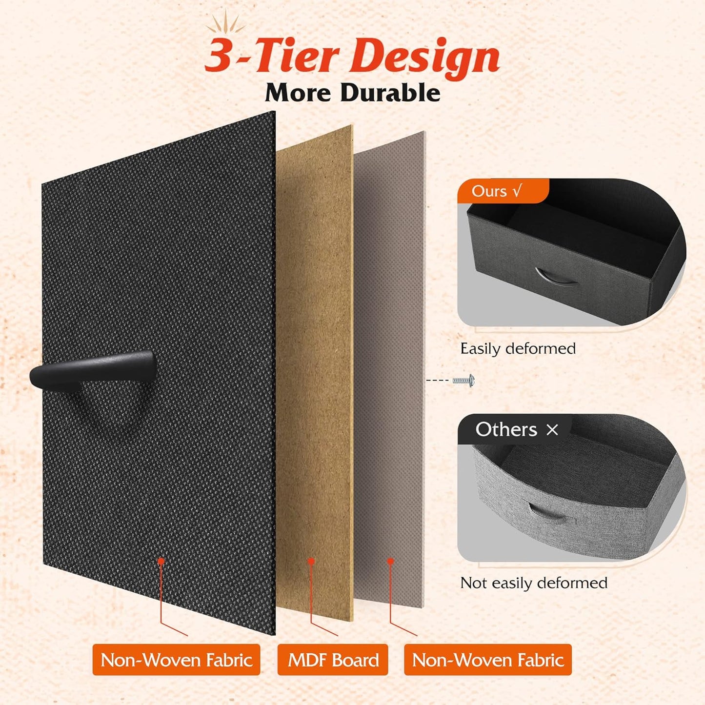 WLIVE Storage Organizer Unit with 13 Fabric Bins, Storage Drawers Organizer with Steel Frame, Tall Storage Tower Organizaton for Living Room, Hallway, Office, Charcoal Black