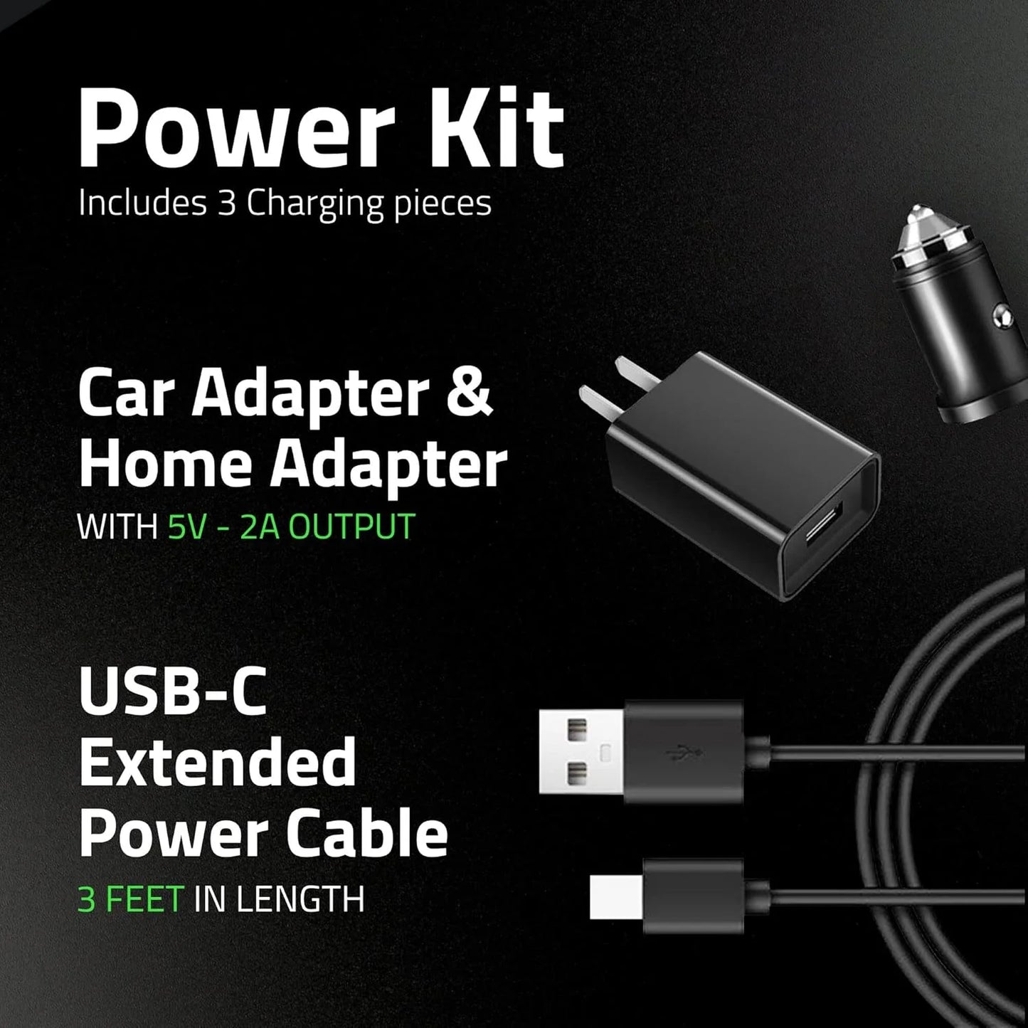Power Kit Bundle Deal - 2-Pack - Tire Inflation Portable Air Compressor with Power Kit for Charging at Home and on the Road - Cordless Air Pump for Car Tires, Motorcycles, Bicycles