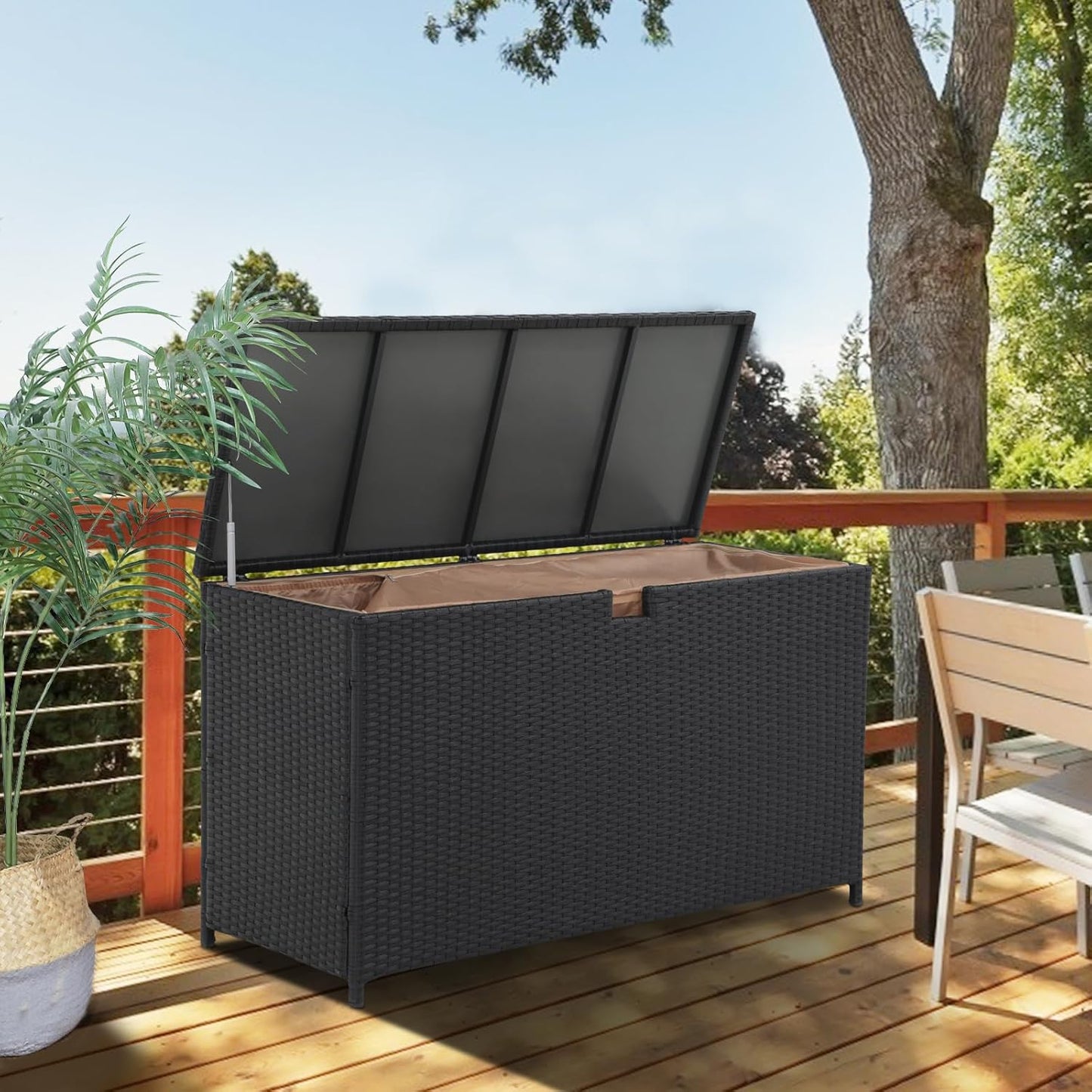 Wicker Outdoor Patio Storage Box Waterproof