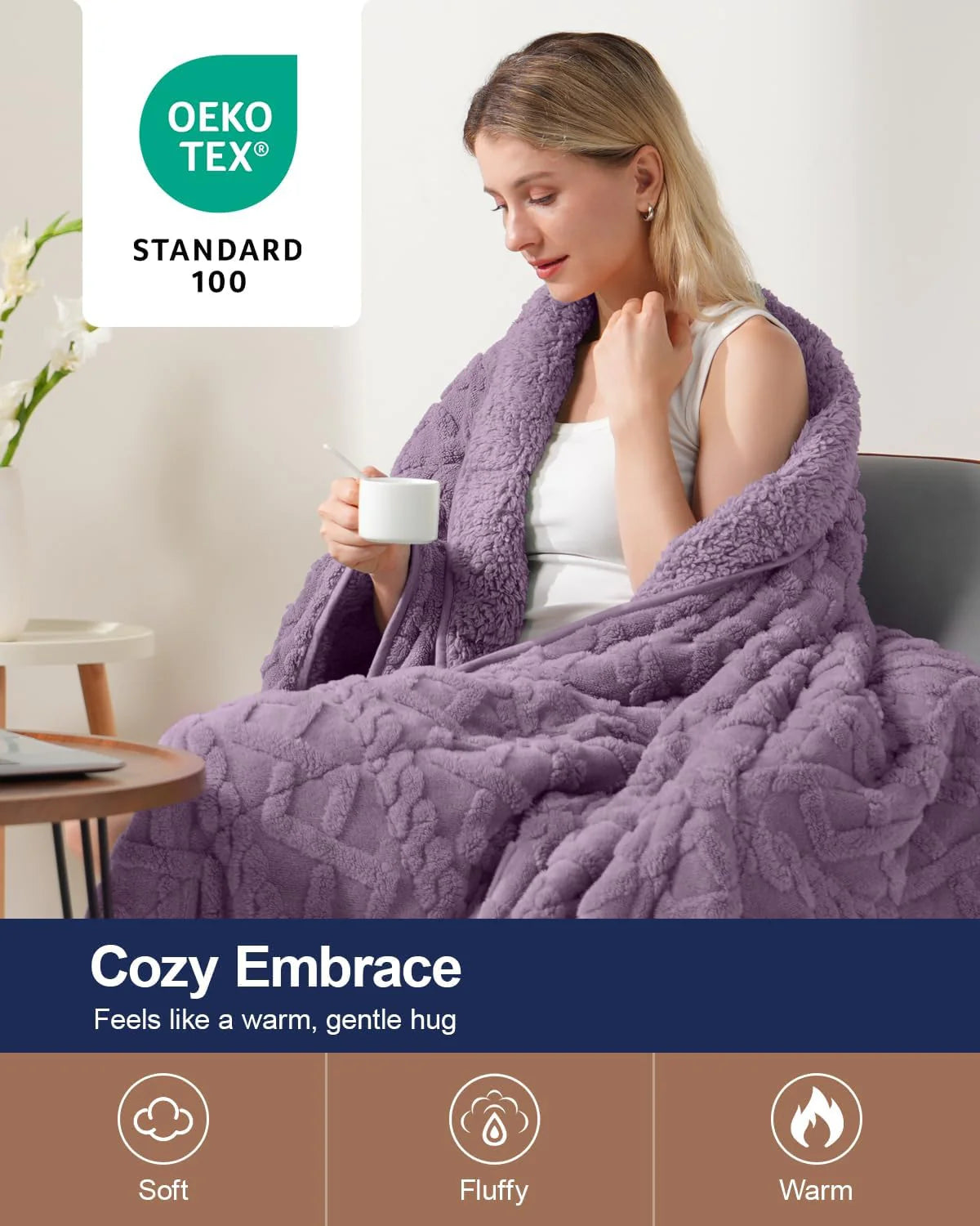 Sherpa Fleece Weighted Blanket 15 lbs 60"x 80"