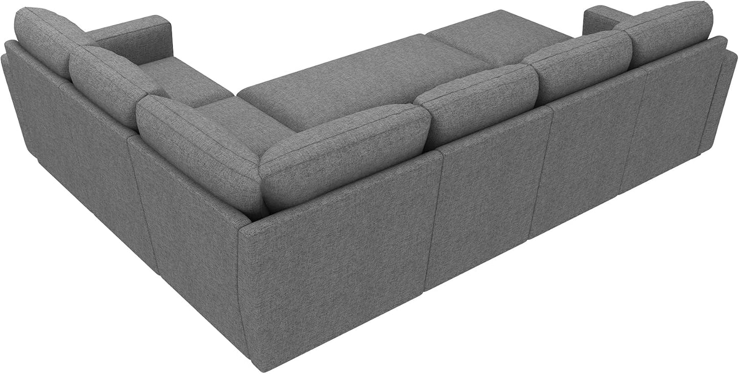 HONBAY Modular Sectional Sleeper Sofa with Pull Out Bed, L Shaped Couch with Storage Seat, Convertible Sectional Couches for Living Room