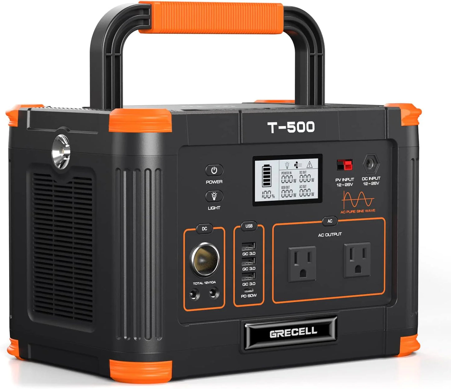 Portable Power Station 300W (Peak 600W),230.88Wh Solar Generator with 60W USB-C PD Output, 110V Pure Sine Wave AC Outlet Backup Lithium Battery for Outdoors Camping Travel Home Blackout