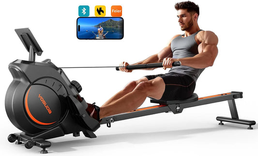 YOSUDA Home Magnet/Water Resistance Rowing Machine Support Bluetooth and Applications