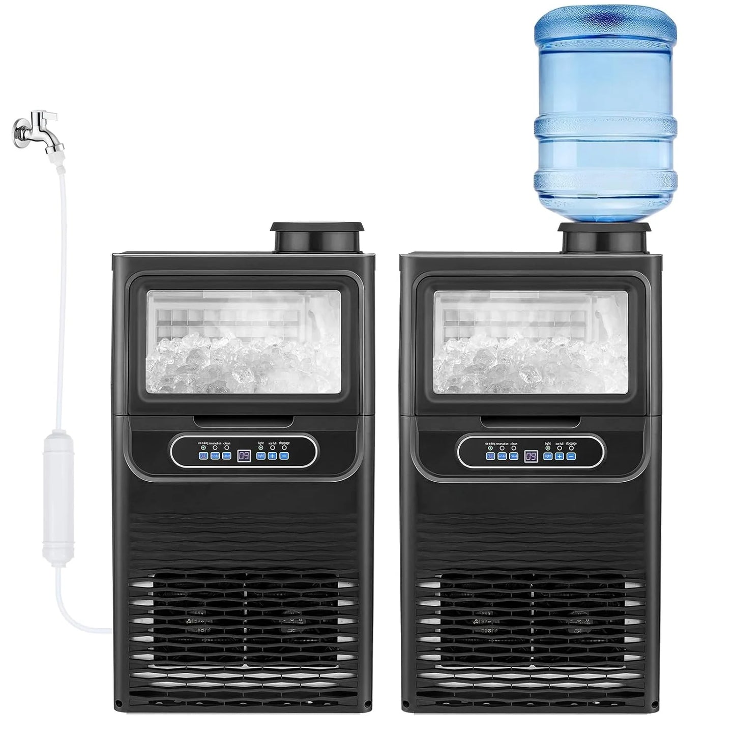 VINGLI Commercial Ice Maker Machine,90lbs/24H Plastic Under Counter Ice Maker with 11lbs Storage,Dual Water Supply Options,Self-Cleaning,Timing Function,for Home Bar Cafe Restaurant Kitchen