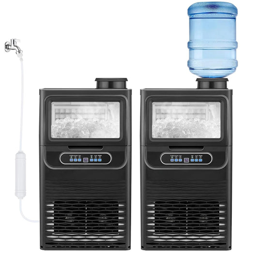 VINGLI Commercial Ice Maker Machine,90lbs/24H Plastic Under Counter Ice Maker with 11lbs Storage,Dual Water Supply Options,Self-Cleaning,Timing Function,for Home Bar Cafe Restaurant Kitchen