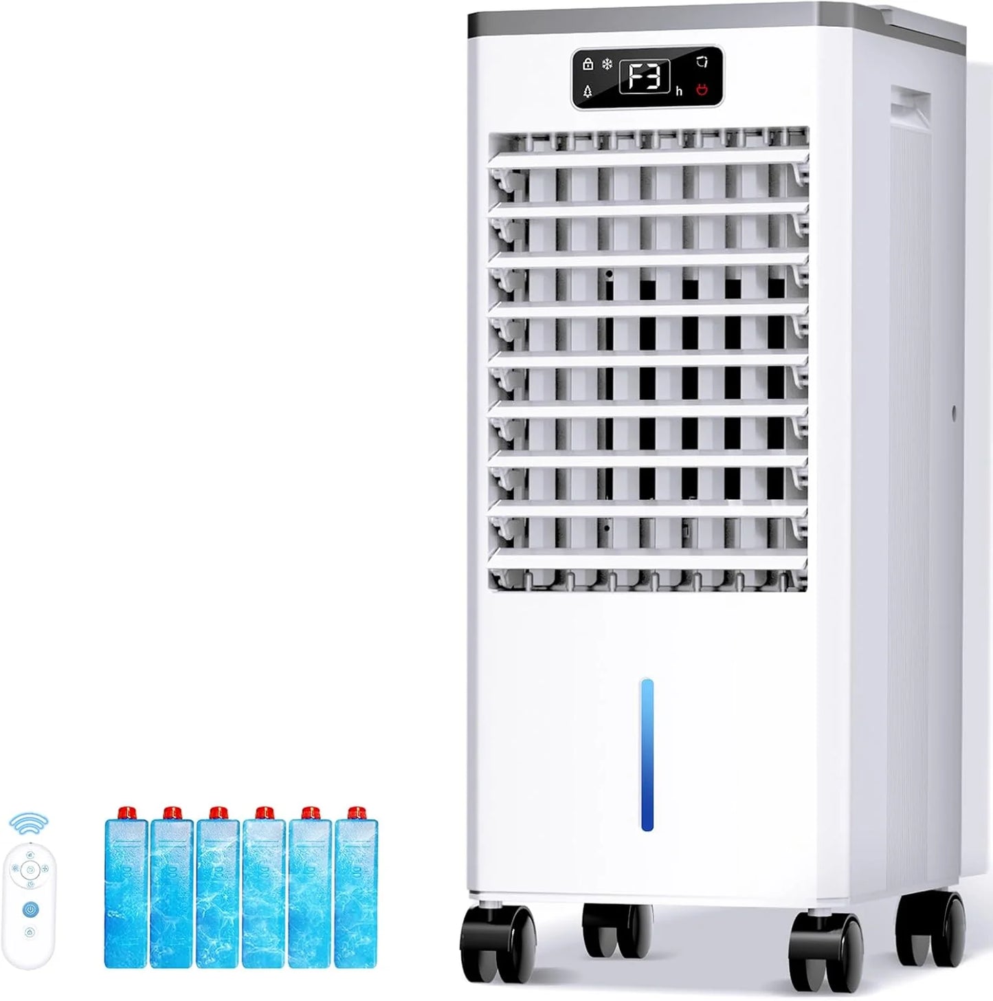 Windowless Portable Air Conditioners, Evaporative Air Cooler w/3 Modes & 3 Speeds, 12H Timer for Smart Auto-off, 2-Gal Tank for 20H Cooling,16FT Remote,No Hose Needed,46db Swamp Cooler