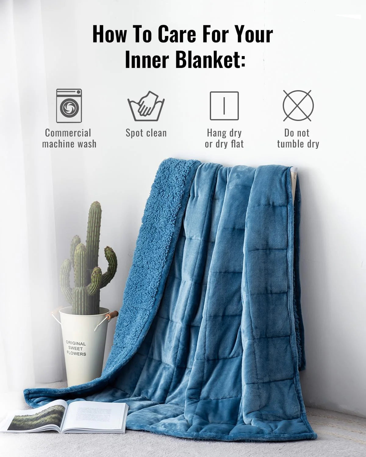 Weighted Blanket Queen Size 15lbs 60x80 inches with Soft Plush Fleece