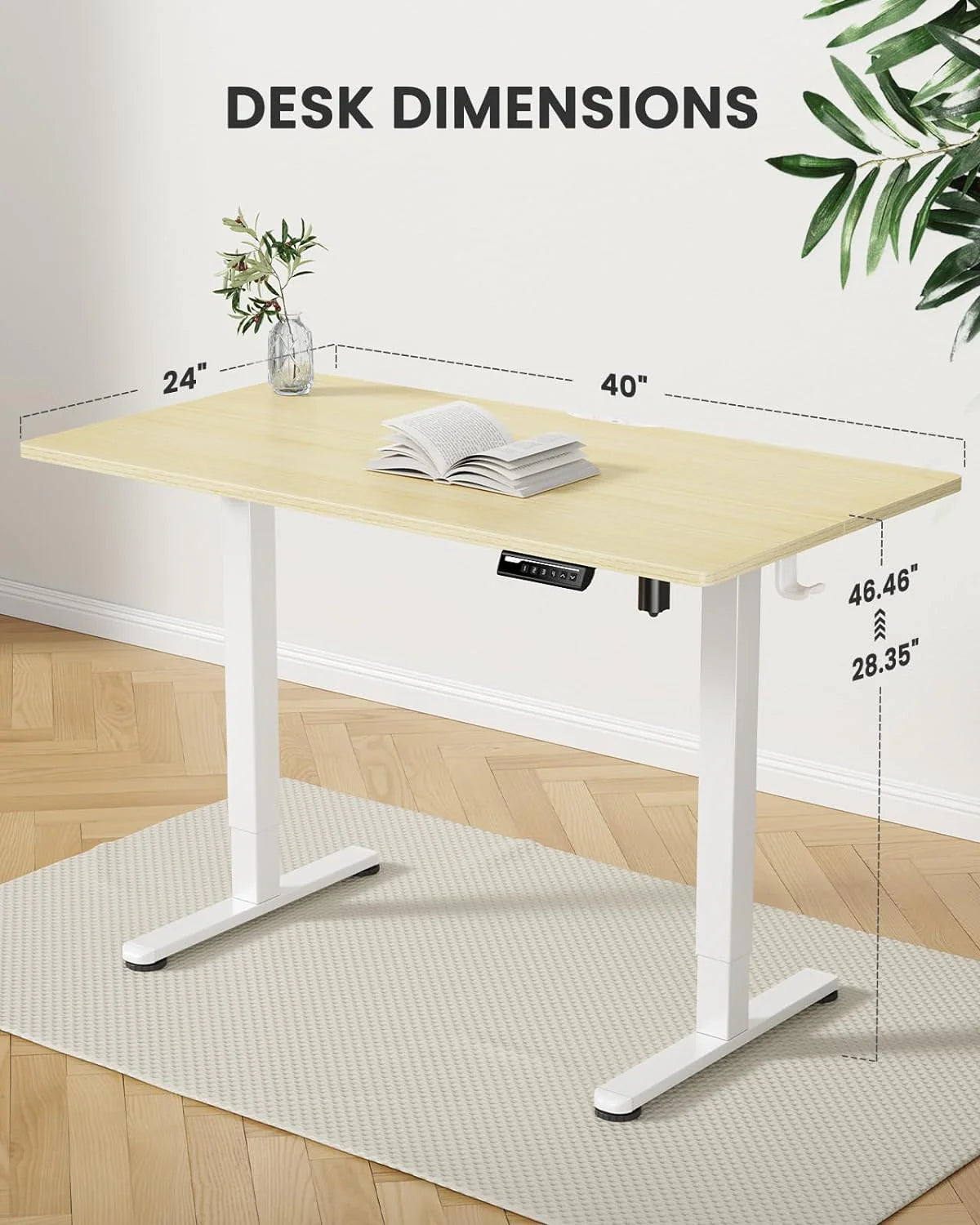 Height Adjustable Electric Standing Desk 47.2 x 23.6 Inches