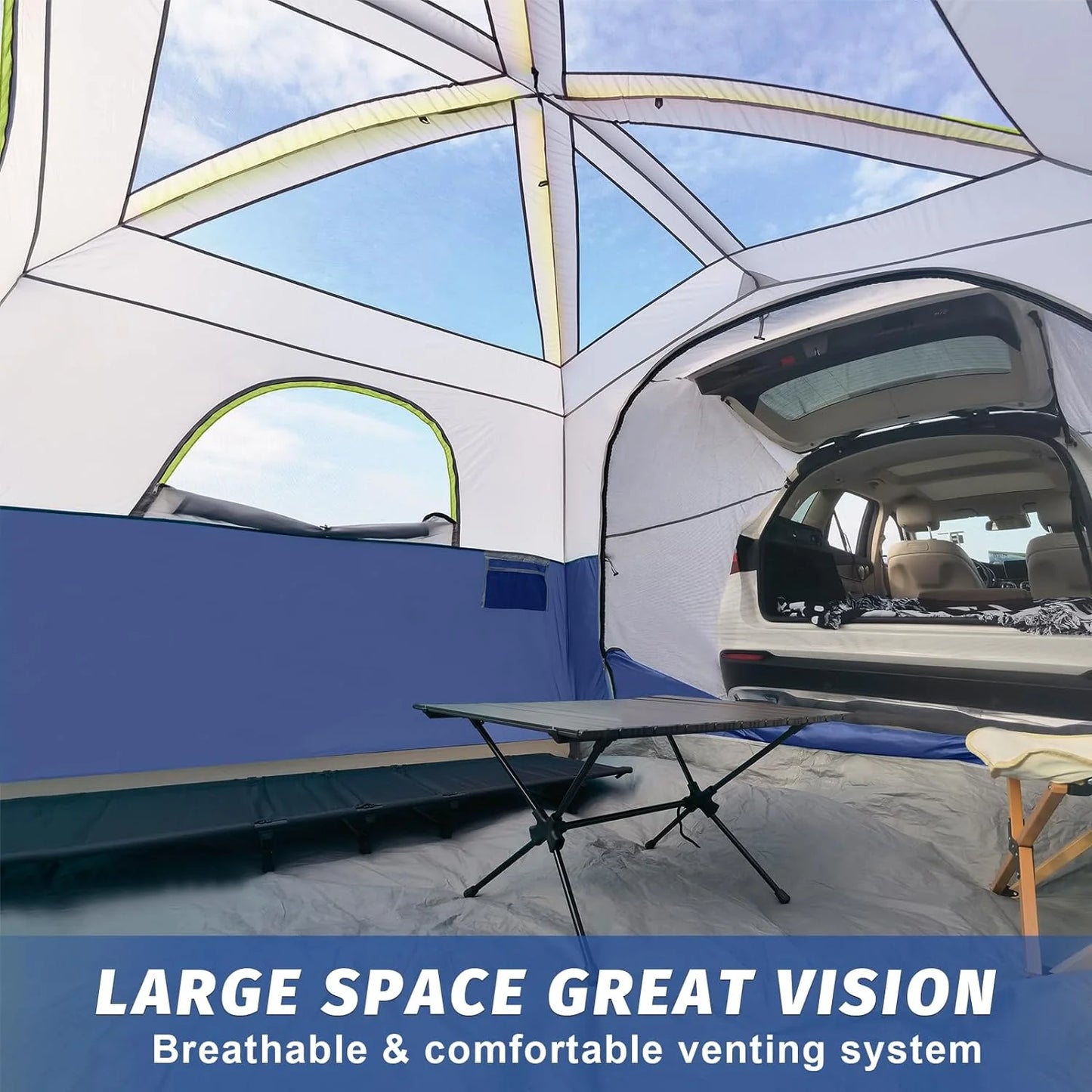 SUV Tent for Camping, 6-Person SUV Tailgate Tent - Easy Set Up with Rainfly, 10'x9'x78in(H)