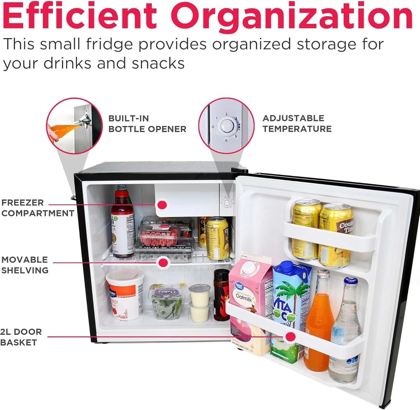 Frigidaire EFR176 Retro Compact Fridge with Chiller Mini Refrigerator with Built-in Bottle Opener for Office, Bedroom, Dorm Room or Cabin, 1.6 cu ft 16" D x 18" W x 18.5" H, Moonlight