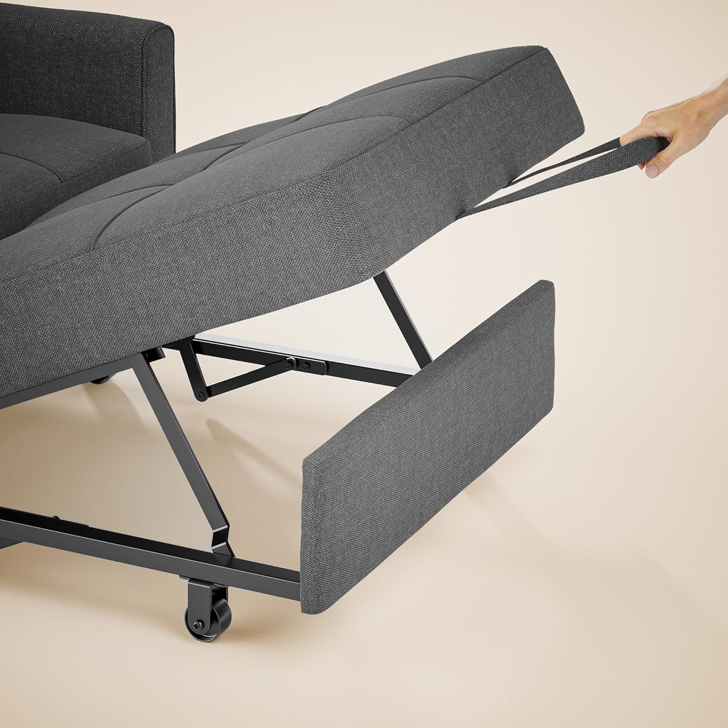 Sofa Bed Chair 3 in 1 Convertible, Pullout Single Sleeper Chair Bed with Adjustable Backrest, Spacious Multifunctional Sofa Couches