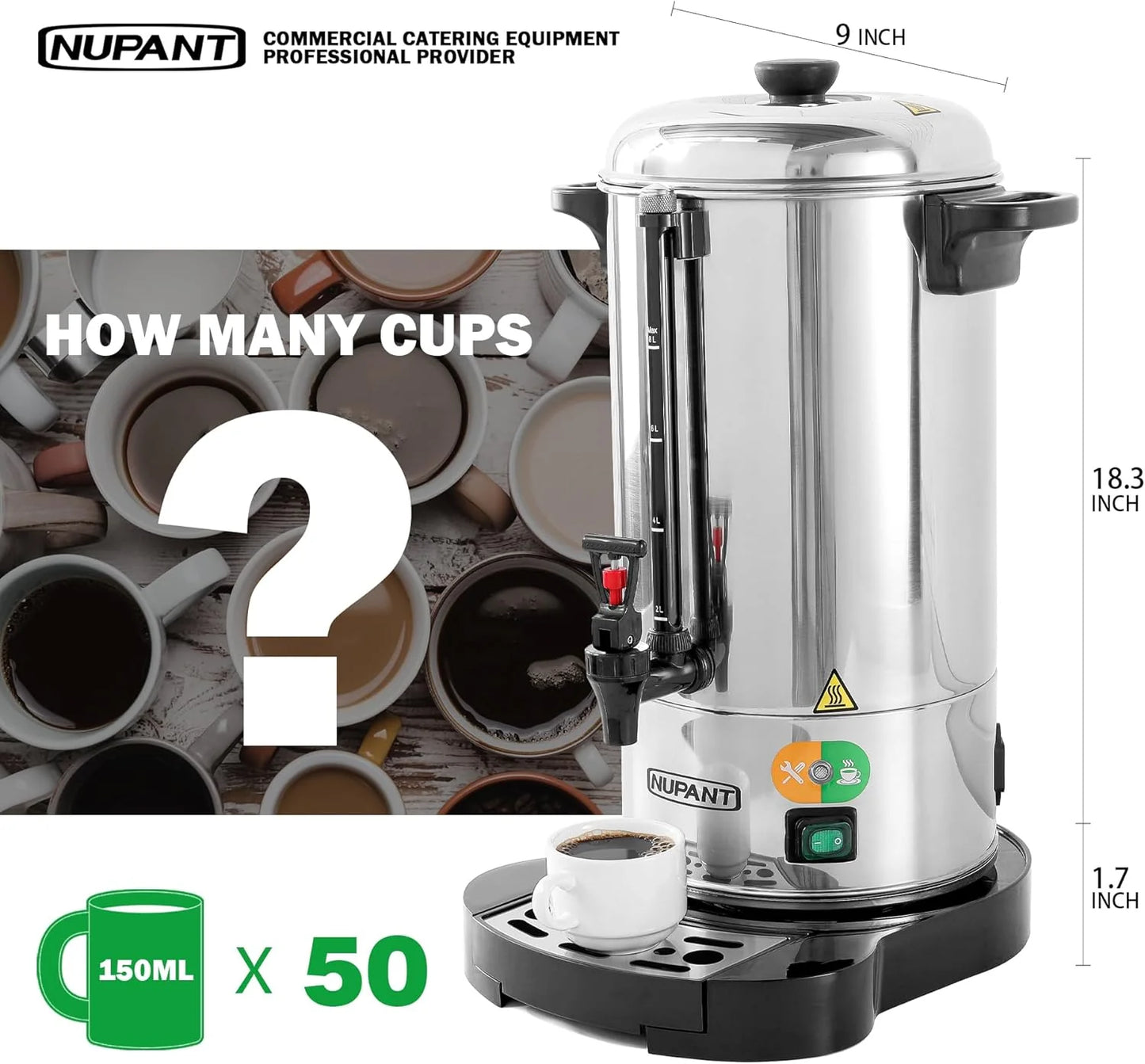 Commercial coffee maker 15 liters 304 stainless steel