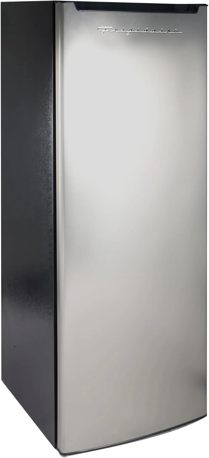 Frigidaire Upright Freezer, 6.5 cu. ft., Deep Freeze, Vinyl Coated Metal with Wire Shelving, Compact for Kitchen, RV, Dorm, Cabin, and Trailer, Platinum Design Series, Silver - 21D x 23W x 56H