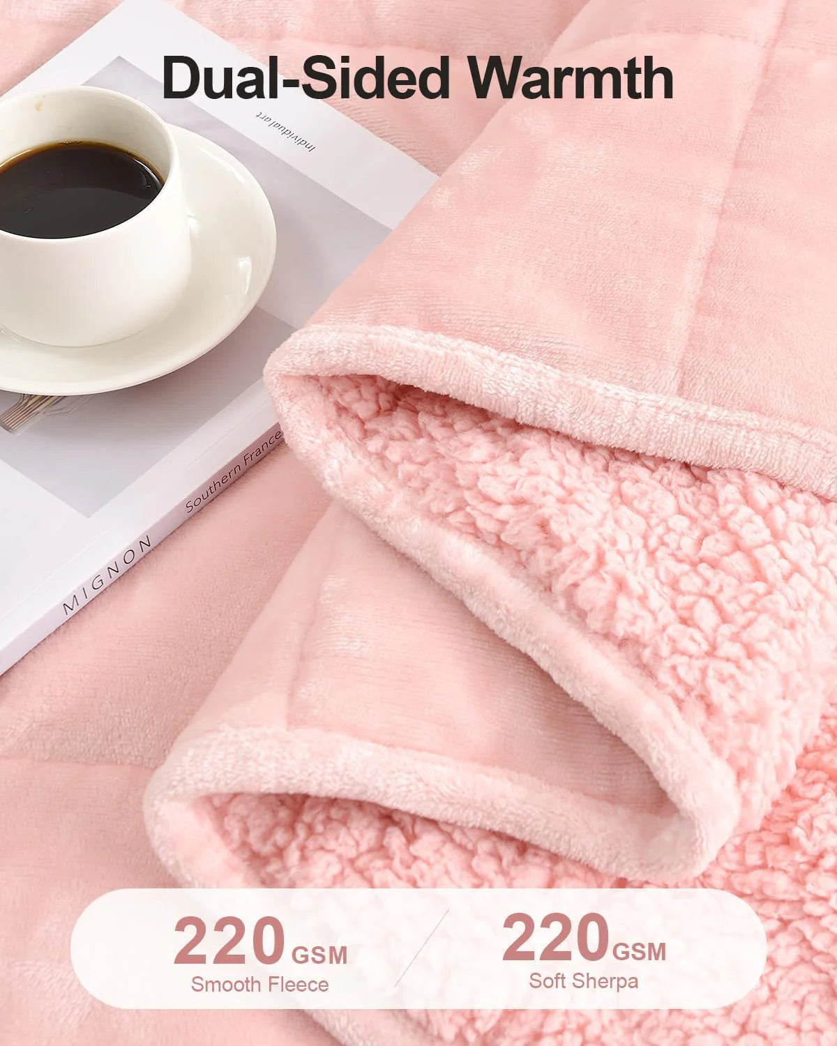 Sherpa Fleece Weighted Blanket 15 lbs 60"x 80"