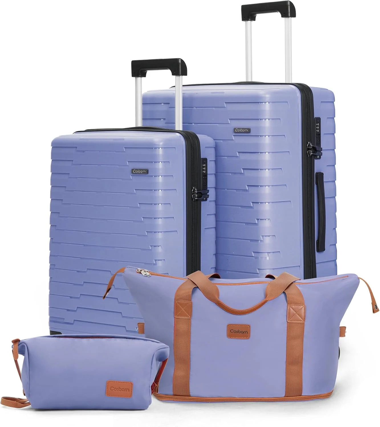 5-piece luggage set with wheels, ABS hardshell suitcase with spinner wheels