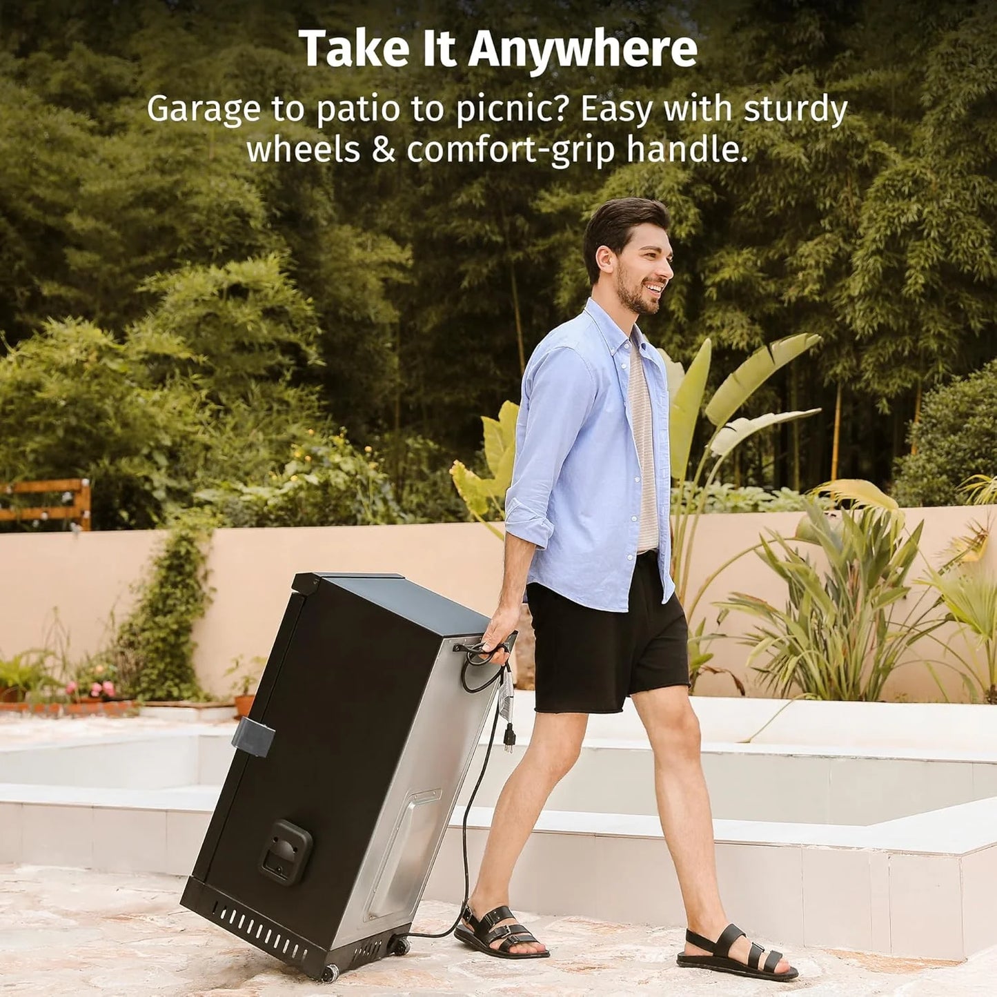 EAST OAK 30" Outdoor Electric Smoker | Built-in meat probe, smokes up to 6 times longer in a single load, side loader for uninterrupted smoking