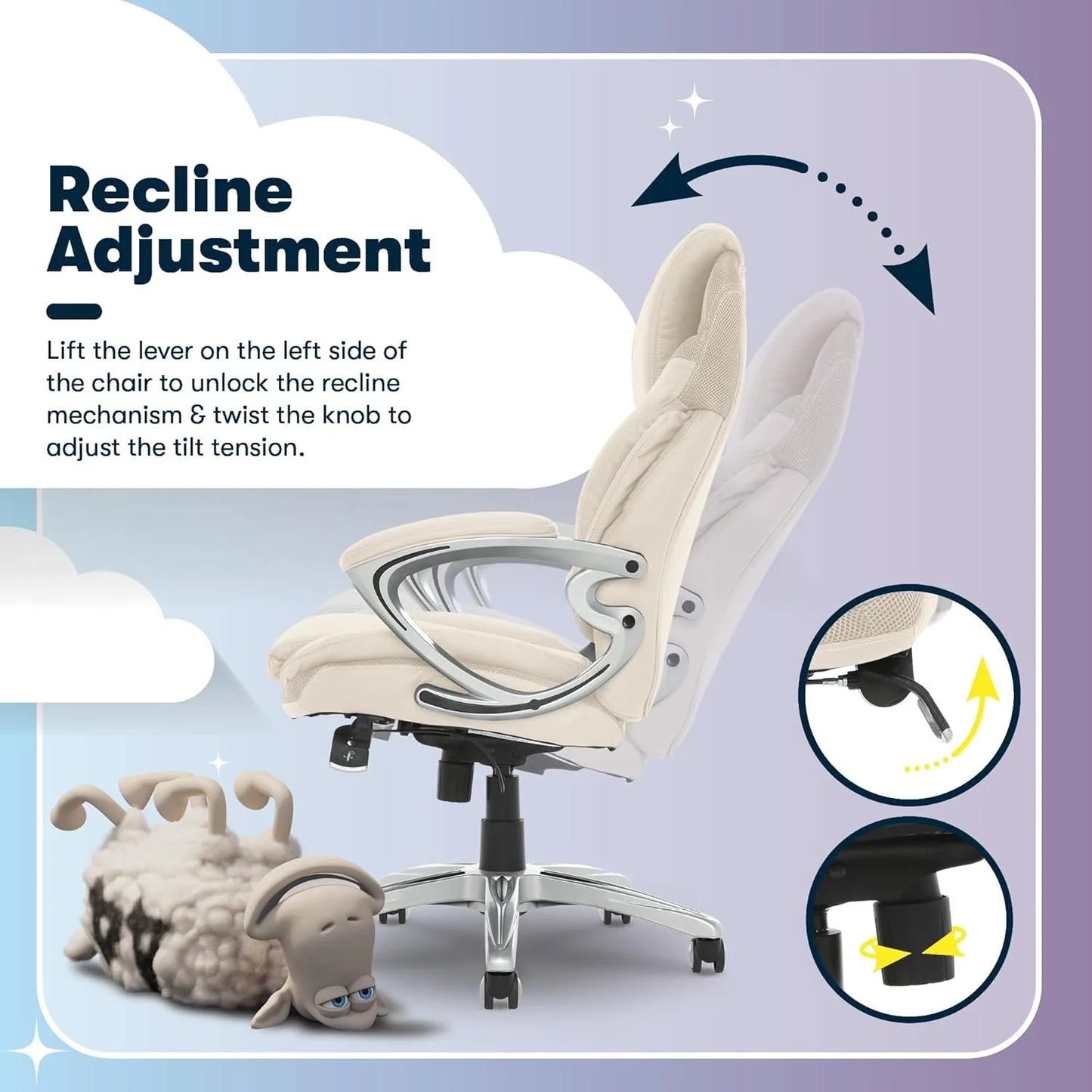 Executive office chair, ergonomic computer desk and chair