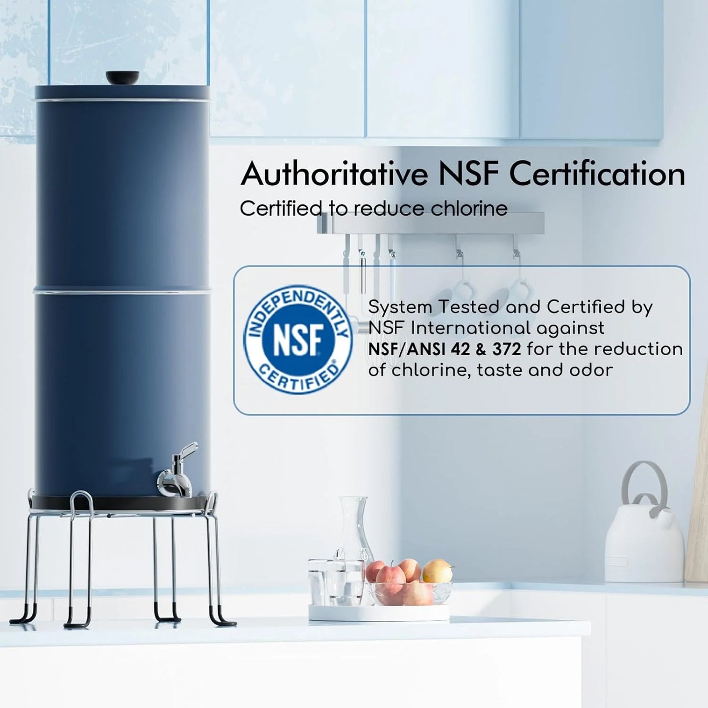 Purewell three-stage 0.01μm ultrafiltration gravity water filtration system 304