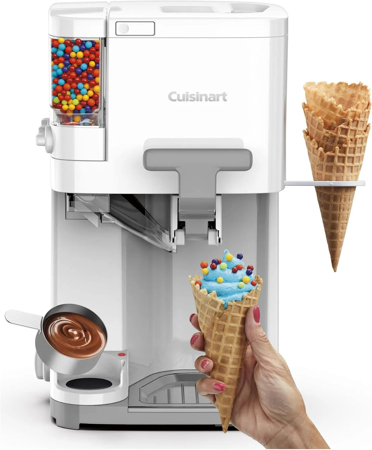 Cuisinart Soft Serve Ice Cream Machine- Mix It In Ice Cream Maker for Frozen Yogurt, Sorbet, Gelato, Drinks 1.5 Quart, White, ICE-48