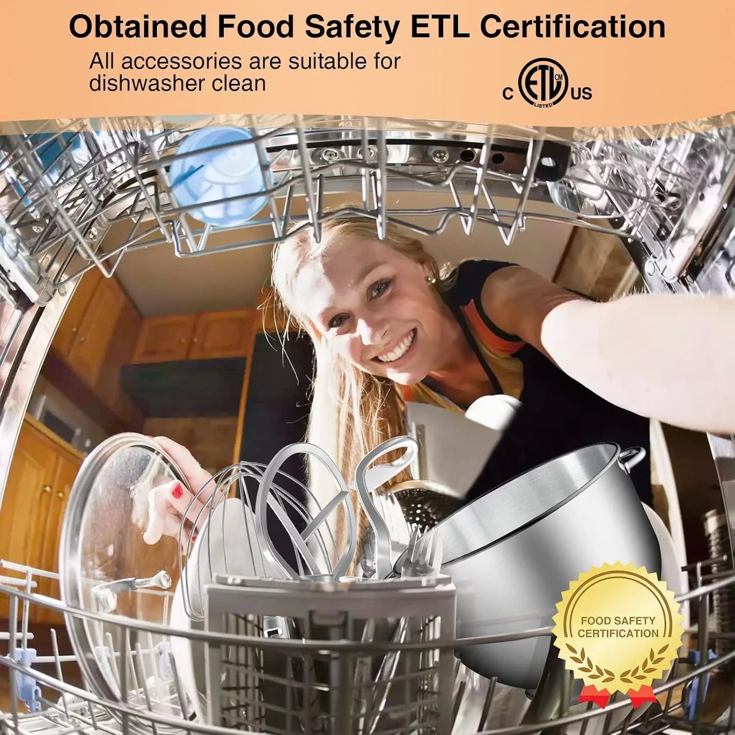 Stand Mixer 6.5 Qt 660W 6-Speed Tilt-Head Food Dough Mixer, Kitchen Electric Mixer with Stainless Steel Bowl,Dough Hook,Whisk, Beater, Egg white separator