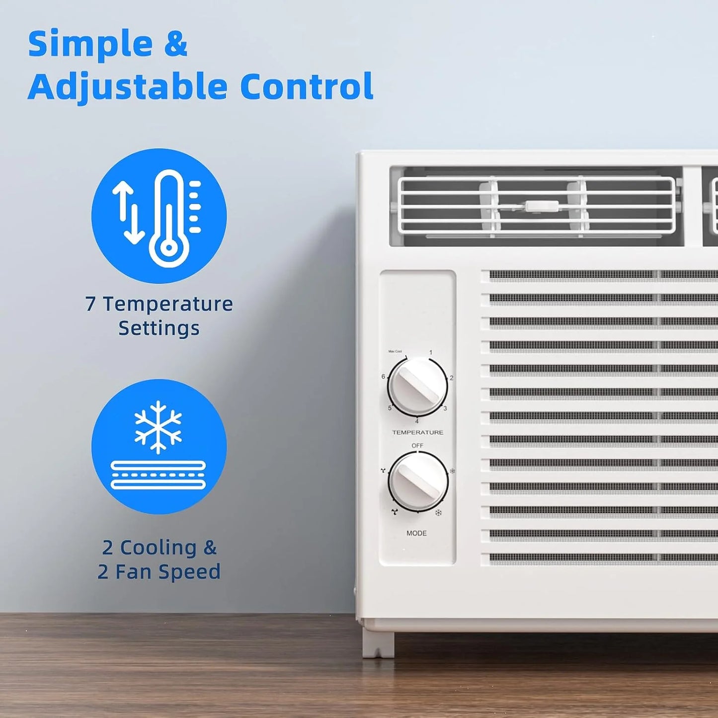 Antarctic Star 12,000 BTU U-Shaped Window Air Conditioner Unit Cools up to 550 Sq.Ft. with 6 Modes 24H Timer, Ultra Quiet Window AC Units