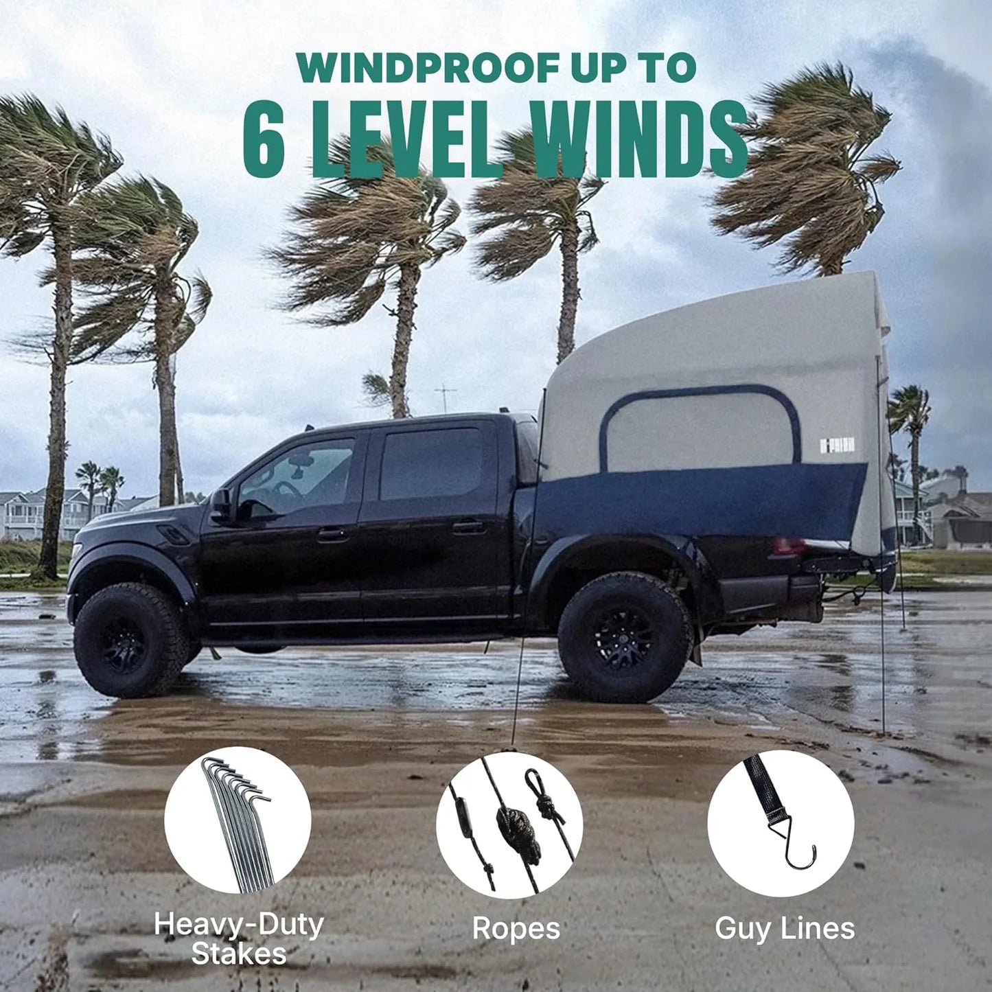 Truck Bed Tent 5.5ft-8ft, Suitable for 2+1 People/Family Inflatable Pickup Truck Tent