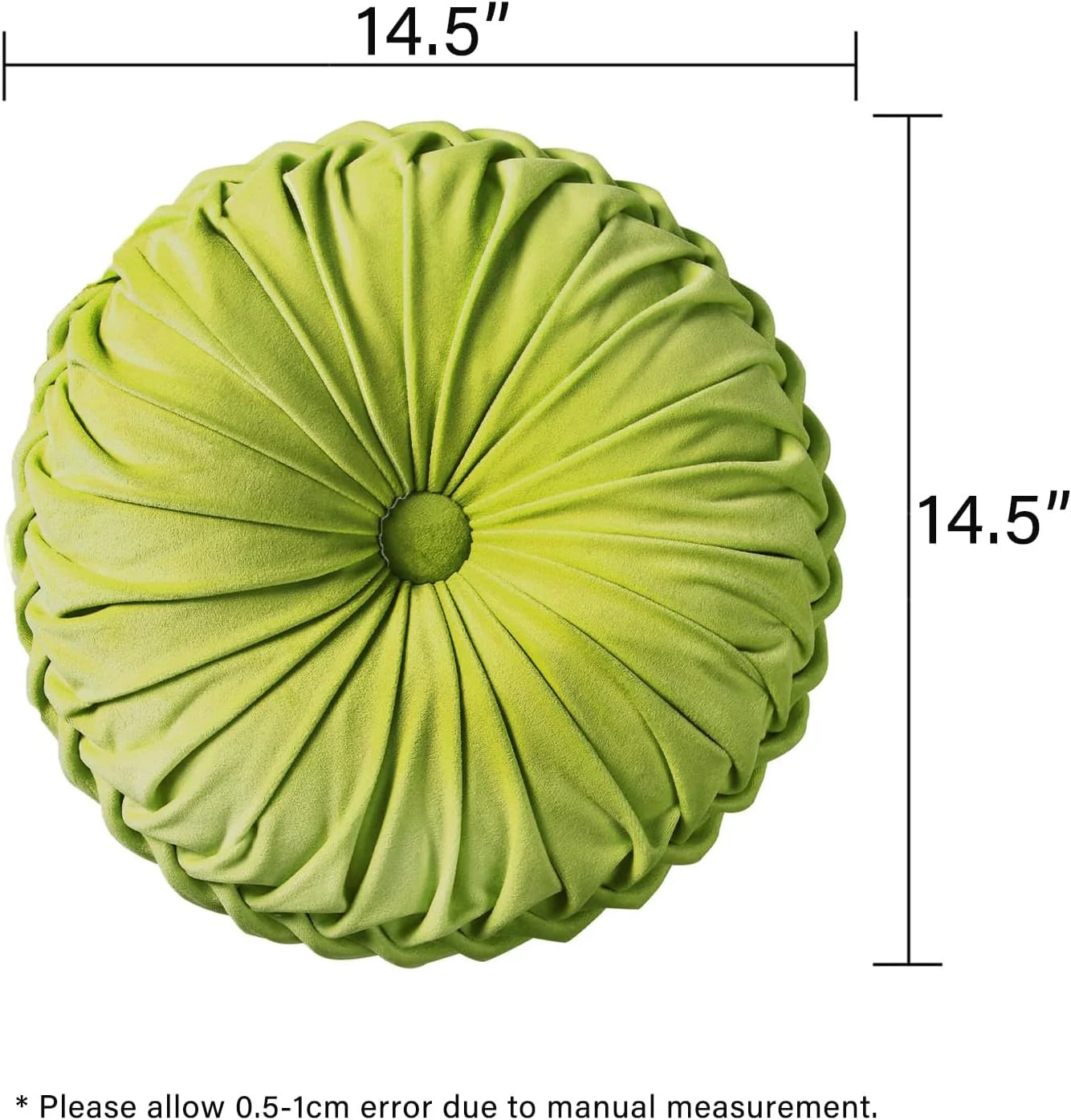 Set of 2 Decorative Round Pleated Throw Pillows