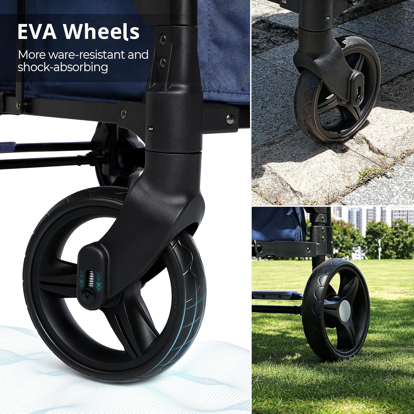 Stroller Wagon for Kids, Wagon Stroller Toddlers 2 Seaters, All-Terrain Baby Wagon Outdoor with Canopy, Parent Organizer, Adjustable Handle & Pull Bar for Infants and Toddlers, Gray