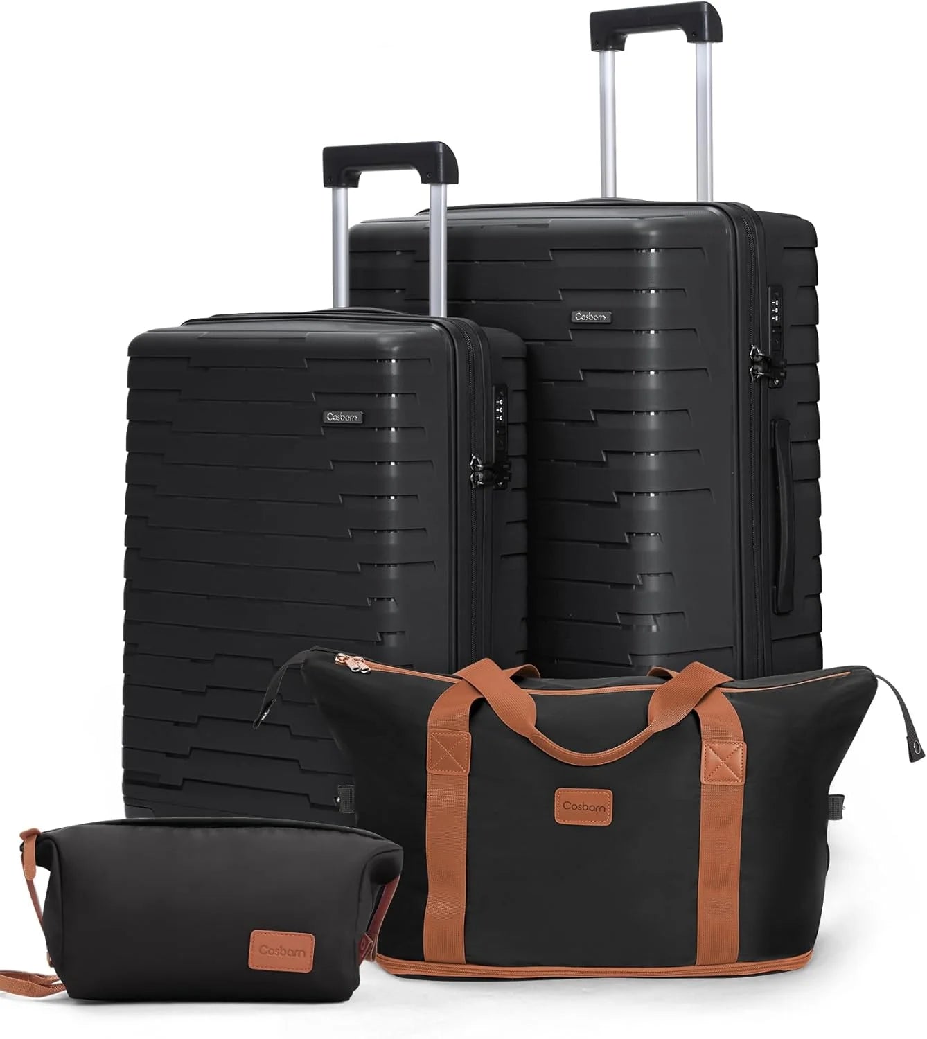 5-piece luggage set with wheels, ABS hardshell suitcase with spinner wheels