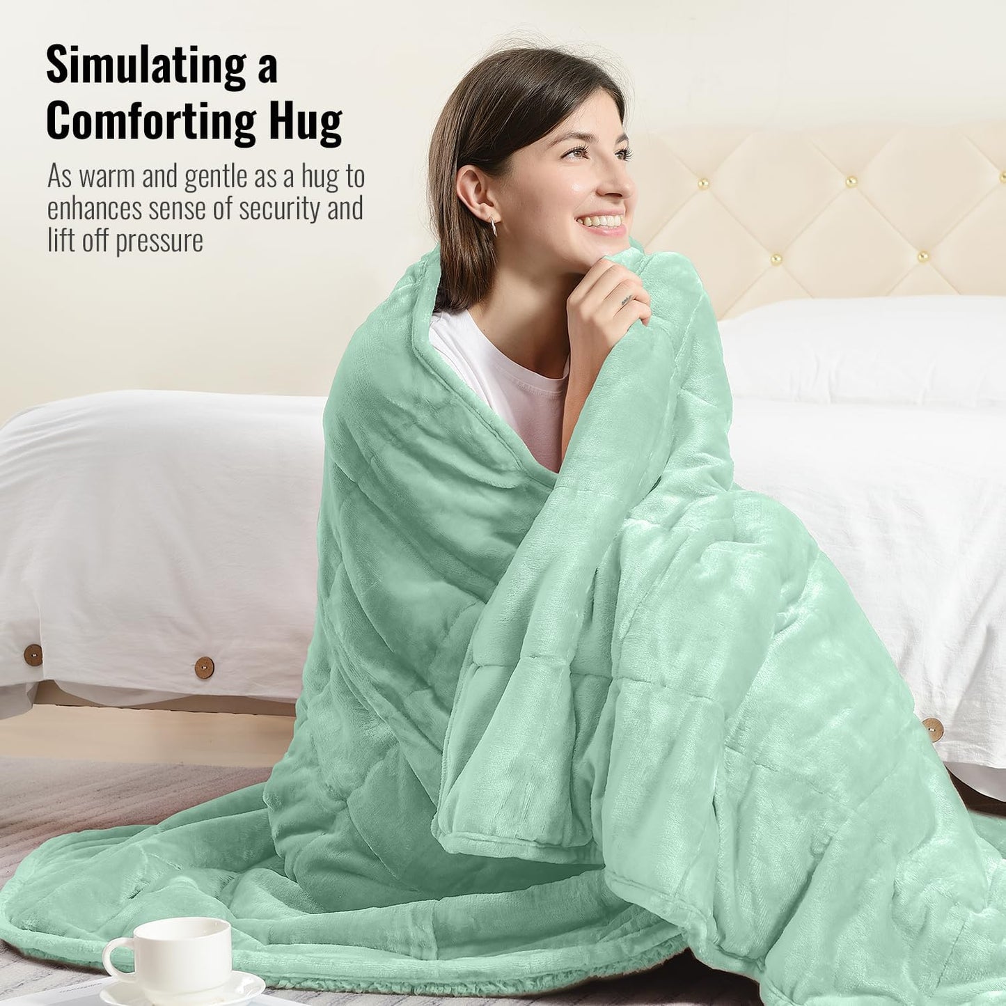 Weighted Blanket Queen Size 15lbs 60x80 inches with Soft Plush Fleece