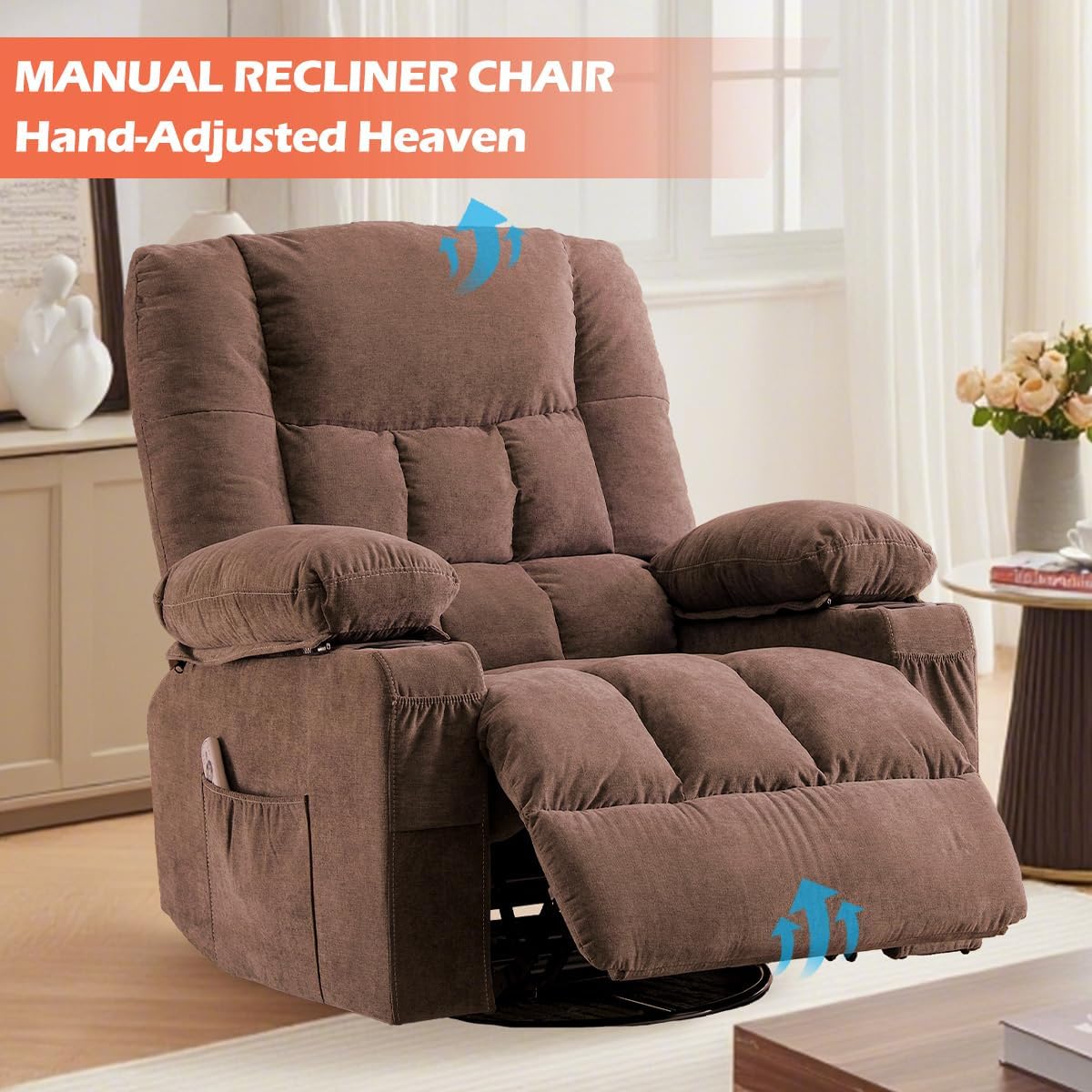 Recliner Loveseat with Cup Holders for Living Room