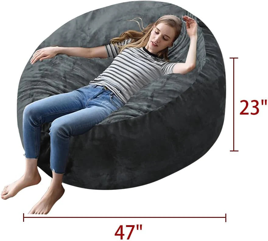 60" inch Oversized Bean Bag Sofa with Filling, Memory Sponge Bean Bag Chair