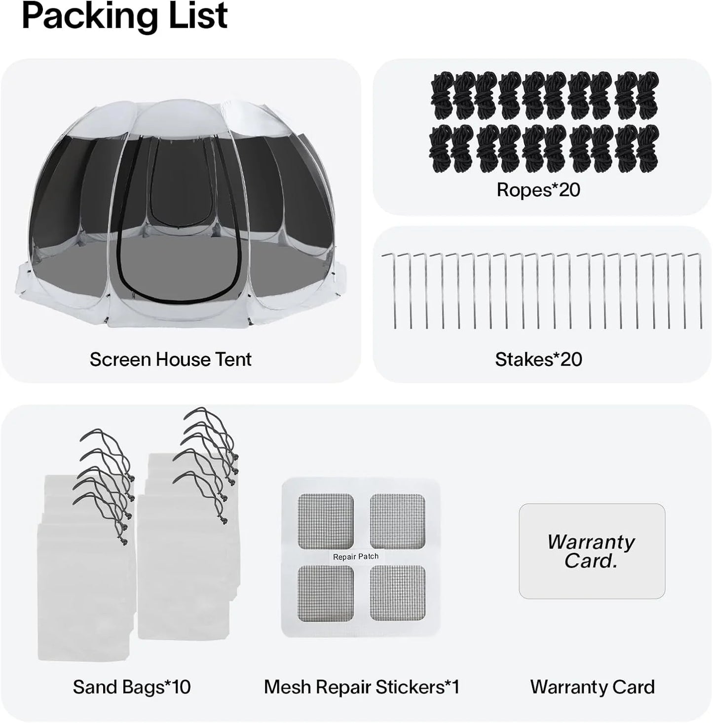 Screen gazebo, sleeps 6-10-15 people Igloo-style canopy tent with mosquito net on the sides Perfect for garden, patio, backyard