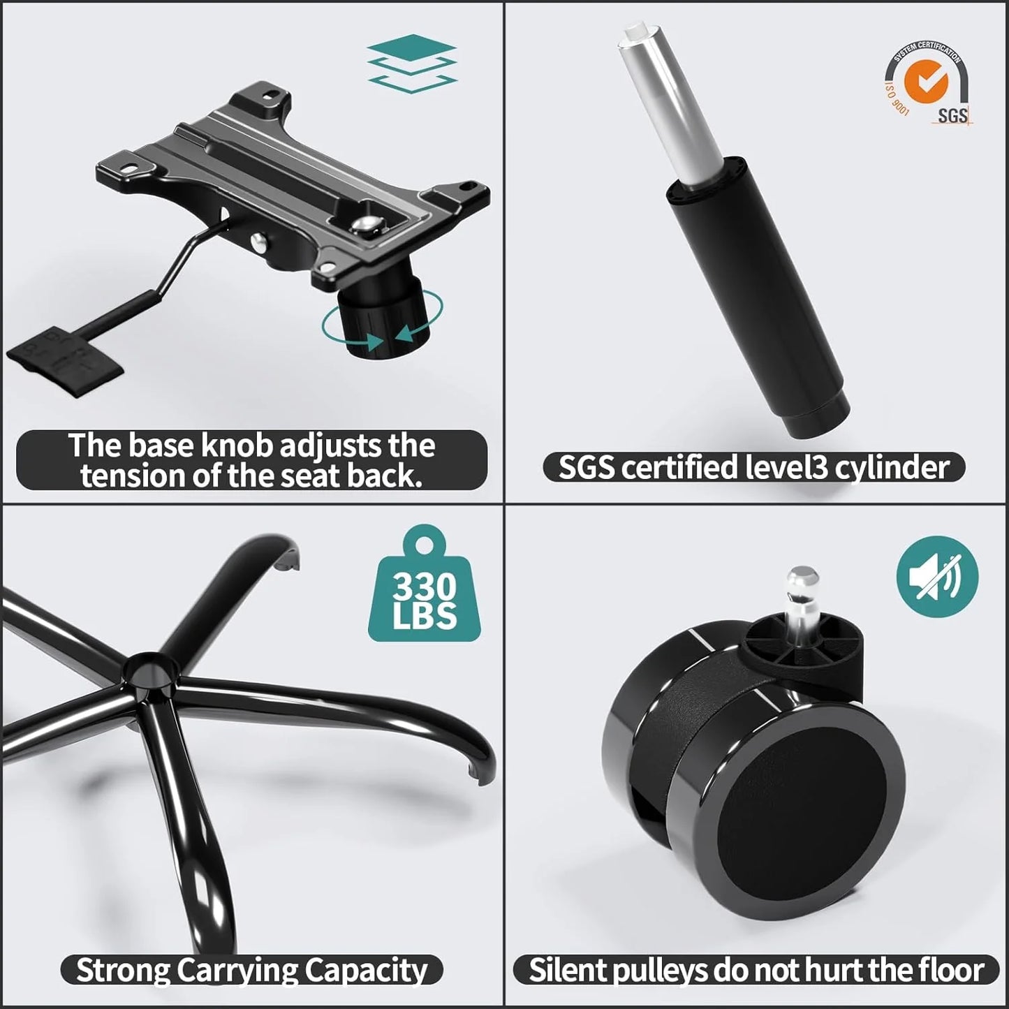 TRALT Office Chair Ergonomic Desk Chair 330 lbs Home Mesh Gaming Chair with Wheels