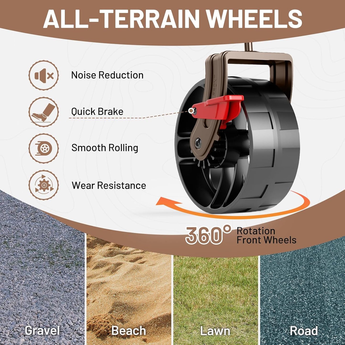 400L Large Capacity Folding Double Decker Cart with Brakes, 54 Inch Extra Long Extended Cart, 450 Pounds Heavy Duty Folding Cart