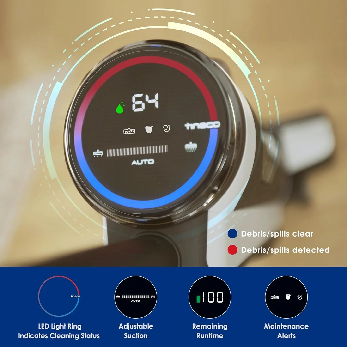 Wet Dry Vacuum Cordless Floor Cleaner and Mop One-Step Cleaning for Hard Floors