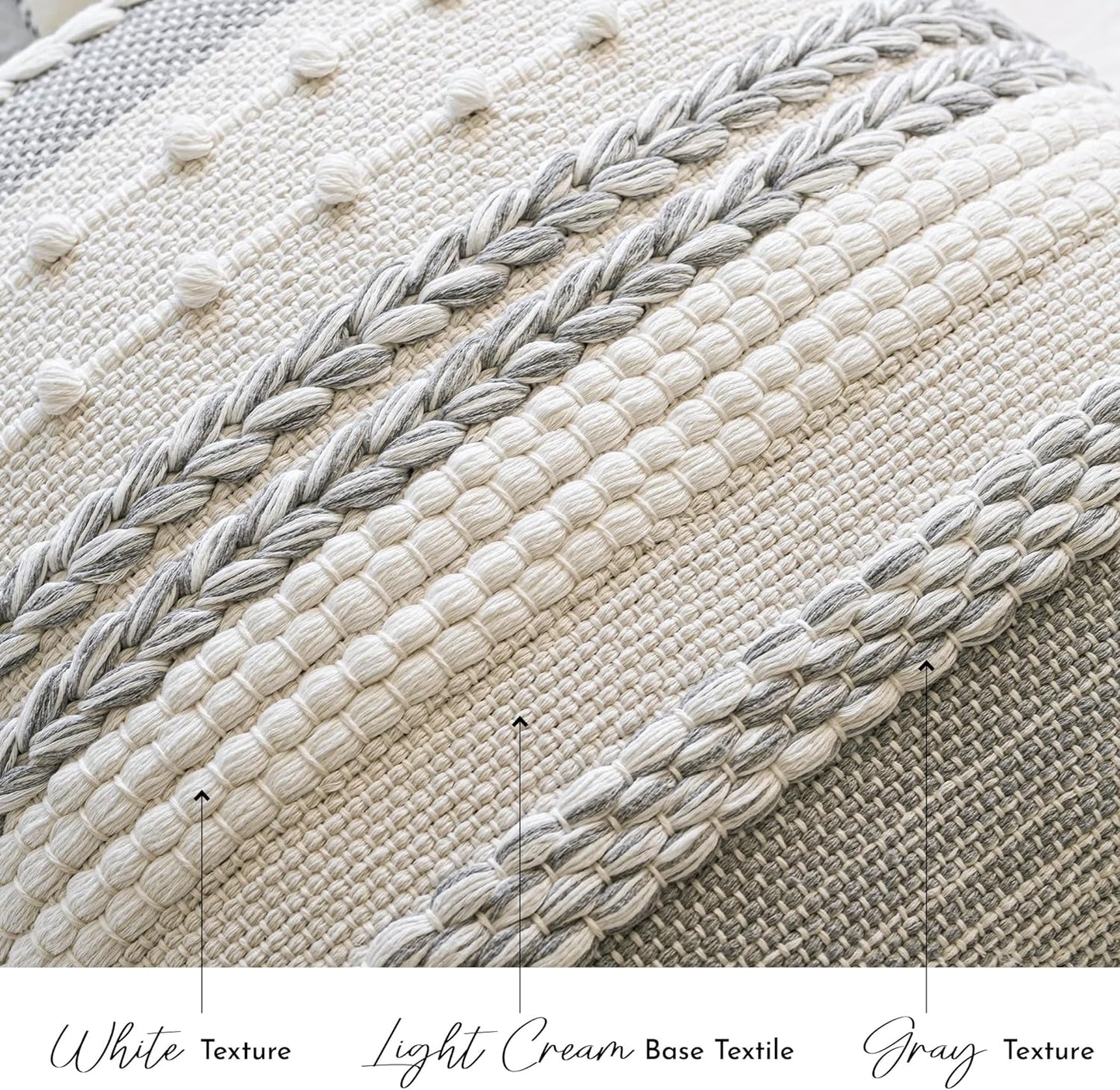 Blue Boho Decorative Throw Pillow Cover 20x20